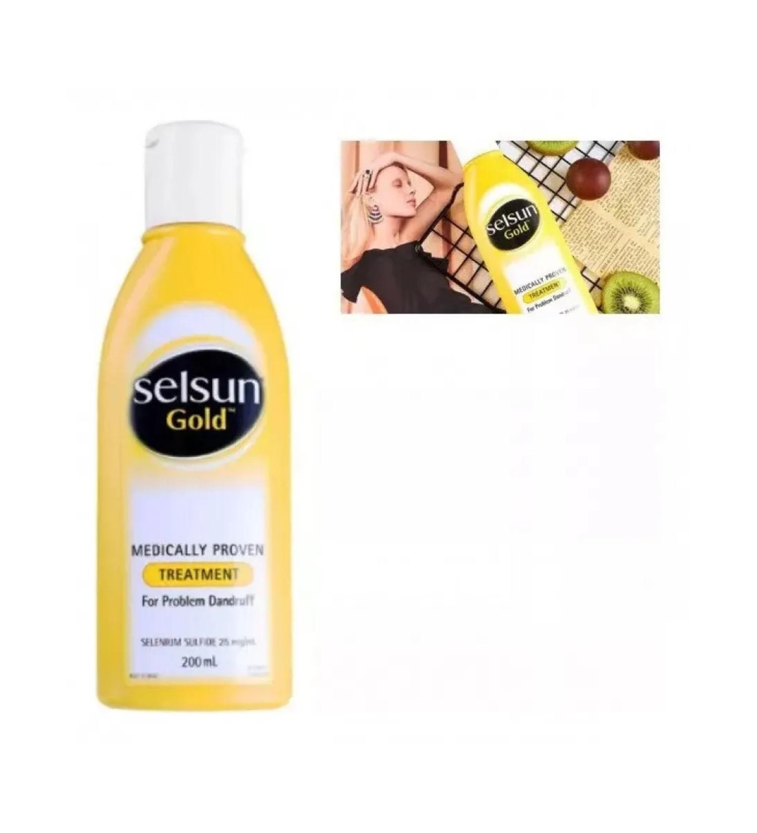 Golden shampoo with amino acids and sulfate Selena Selsun - Buy Online on GoSupps.com