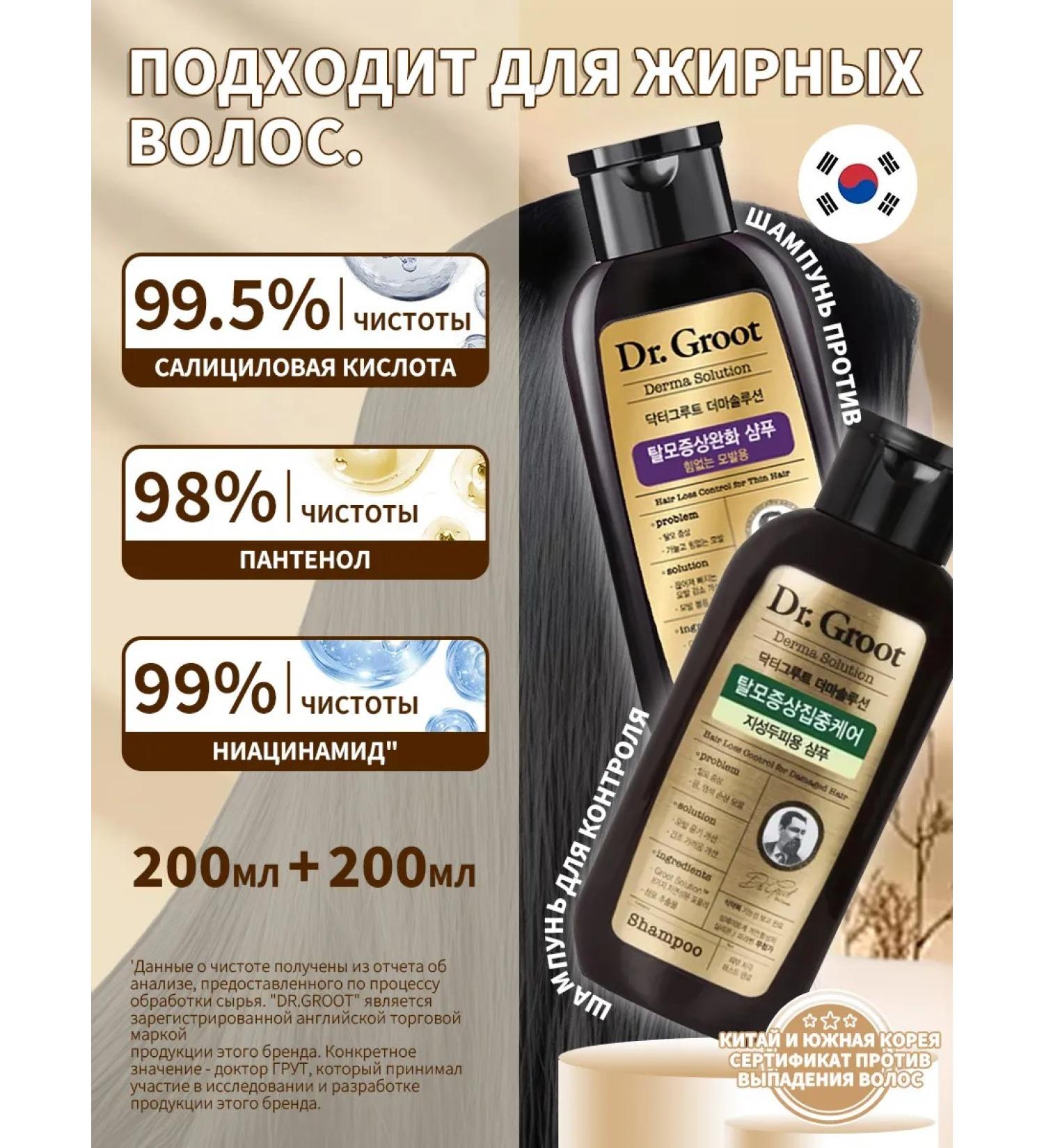 Dr Groot Anti-hair loss shampoo and anti-grease shampoo - Buy Online on GoSupps.com