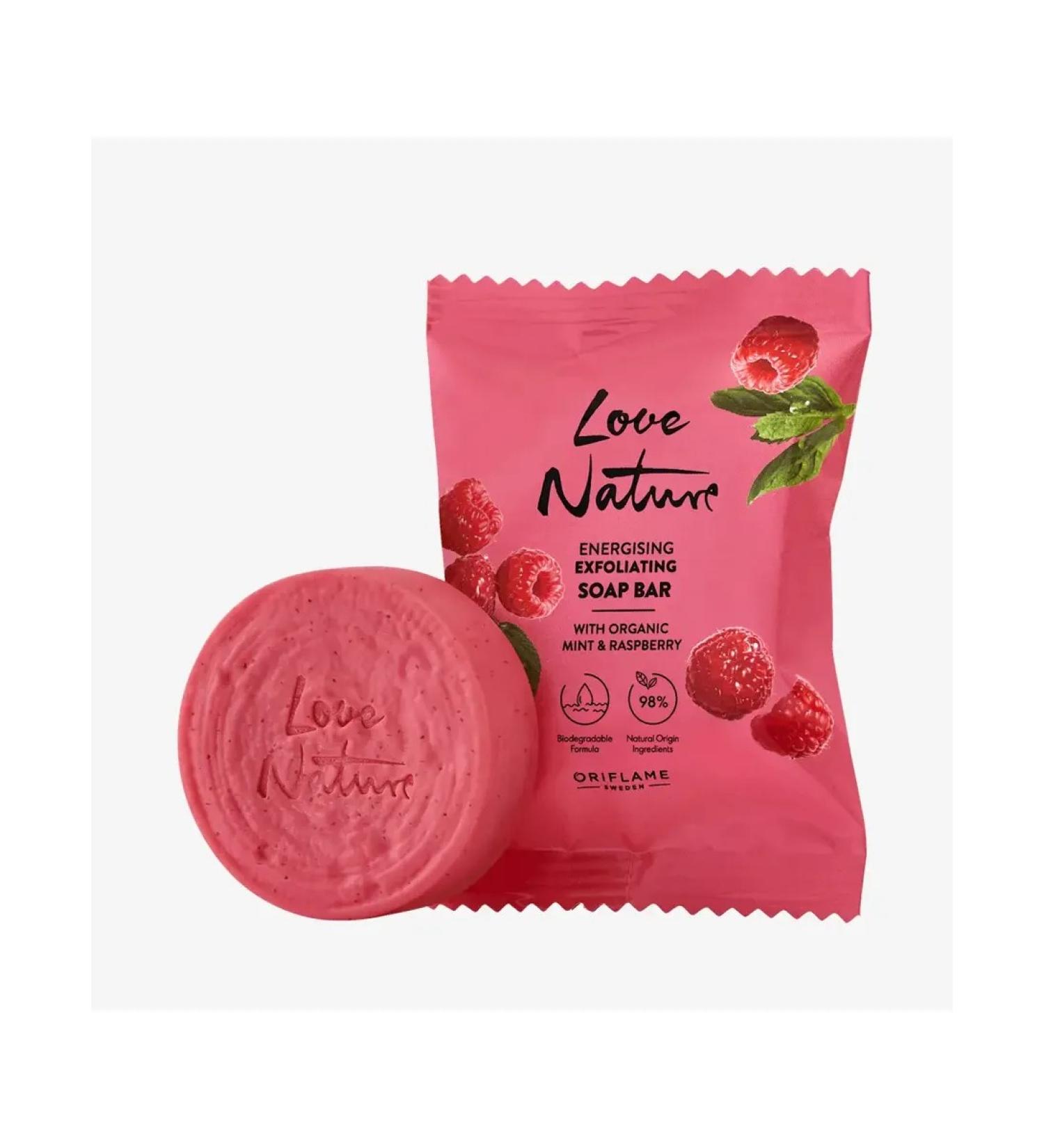 D&S BRAND Love Nature Organic Mint & Raspberry Exfoliating Soap - Buy Online on GoSupps.com