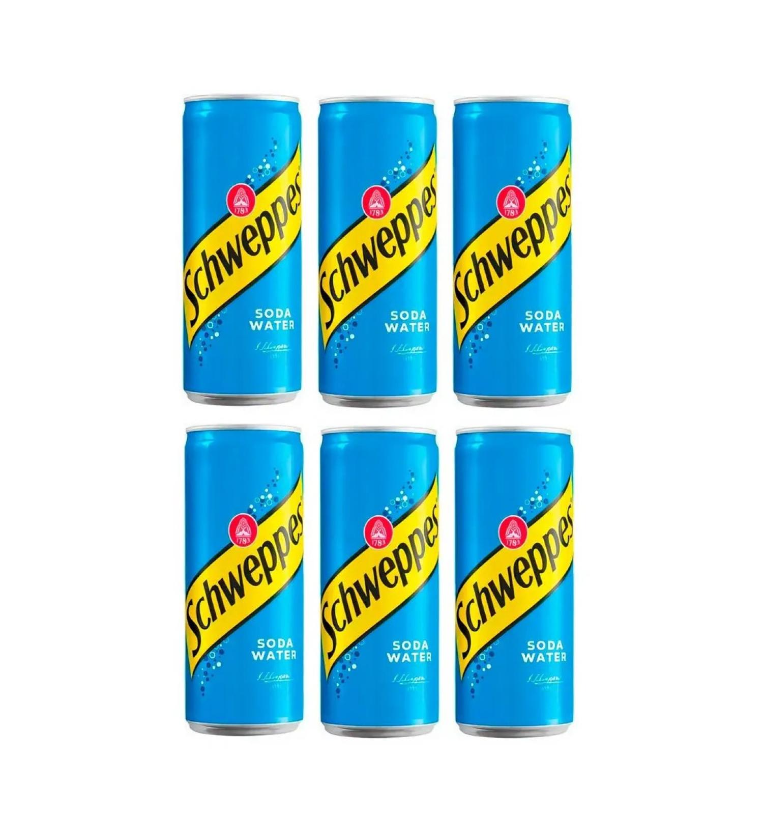 Schweppes Soda Water carbonated drink 6 pcs 330 ml - Buy Online on GoSupps.com