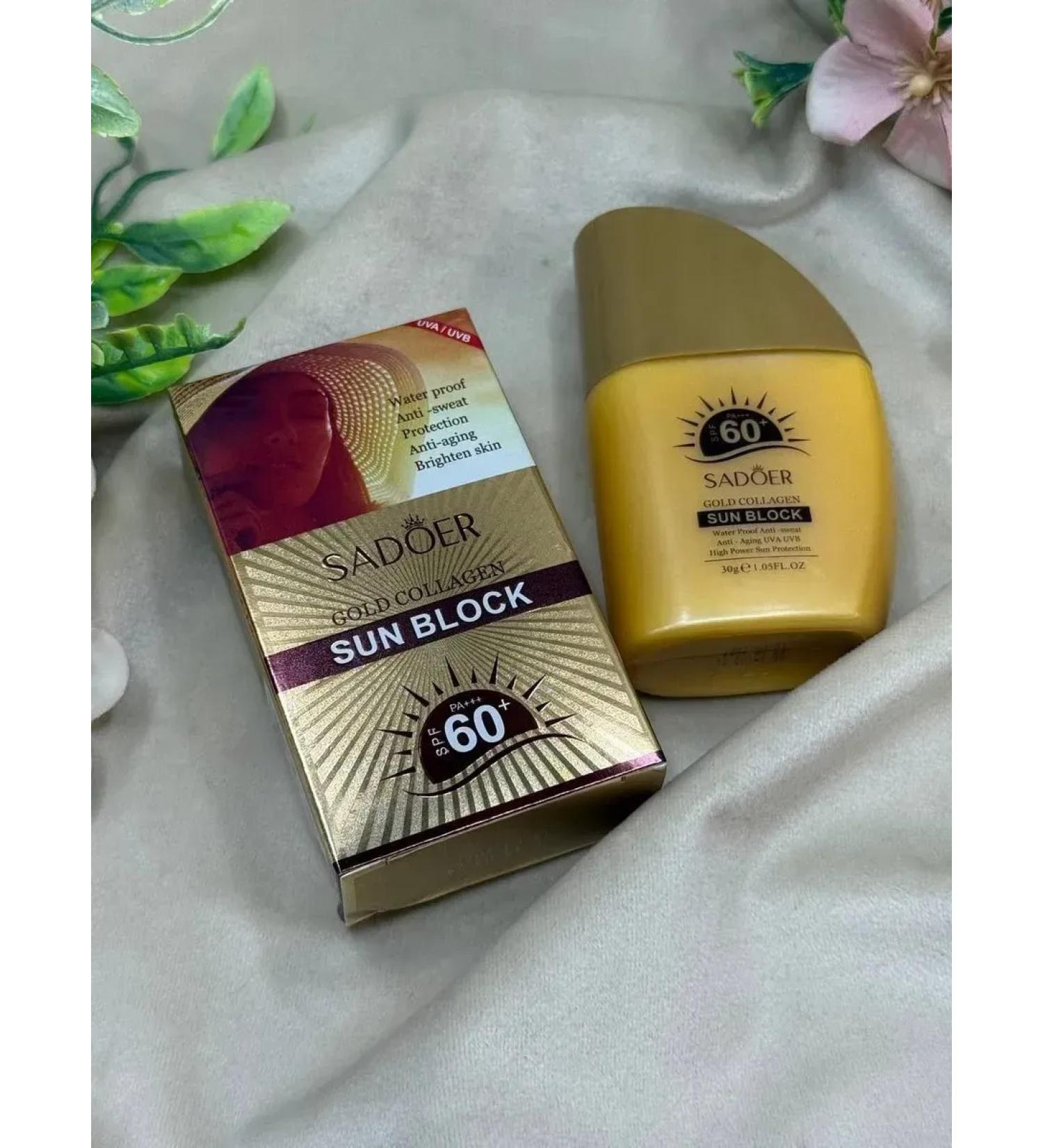 Sun -protective face and body cream Gold with collagen - Buy Online on GoSupps.com