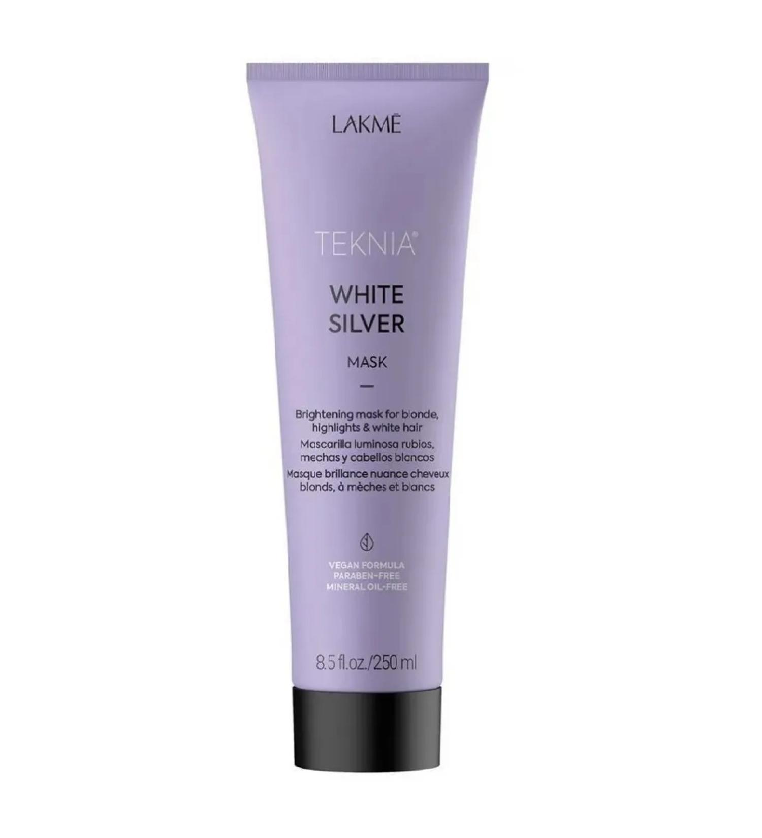 Lakme WHITE SILVER Mask for Neutralizing Yellow Hair Tones 250 ml