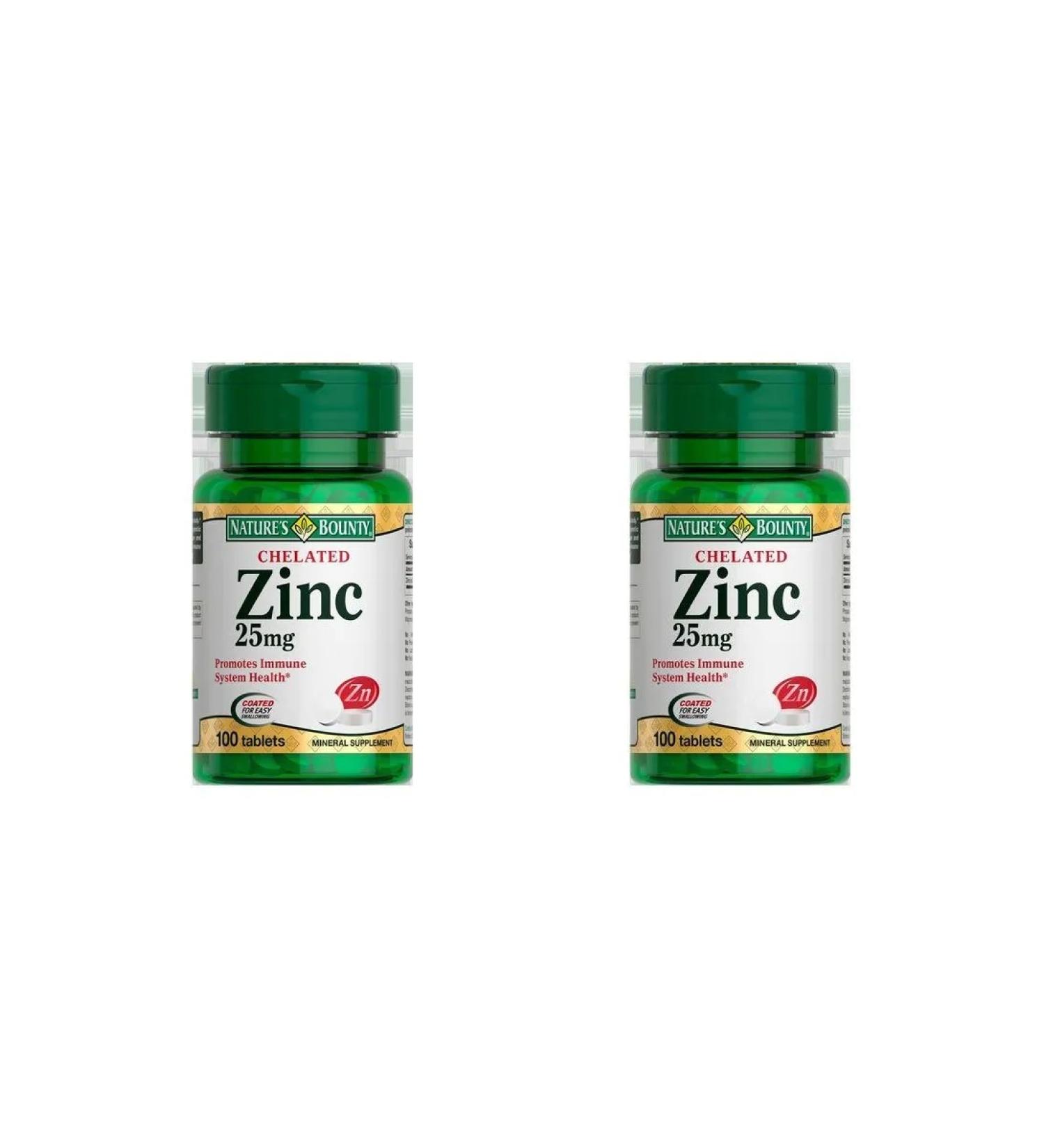 Nature's Bounty HEALT Zinc 25MG N100 Table at 400 mg Natures Bounty - 2pcs