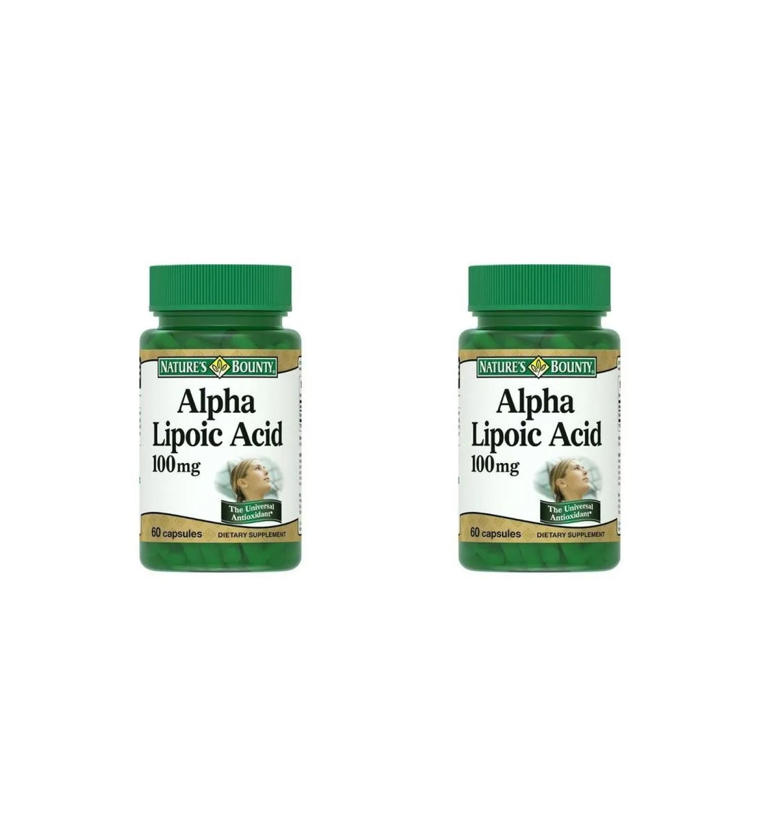 Nature's Bounty Alfa-lipoic K-Ta 100mg N60 caps 470mg Natures B-2pcs