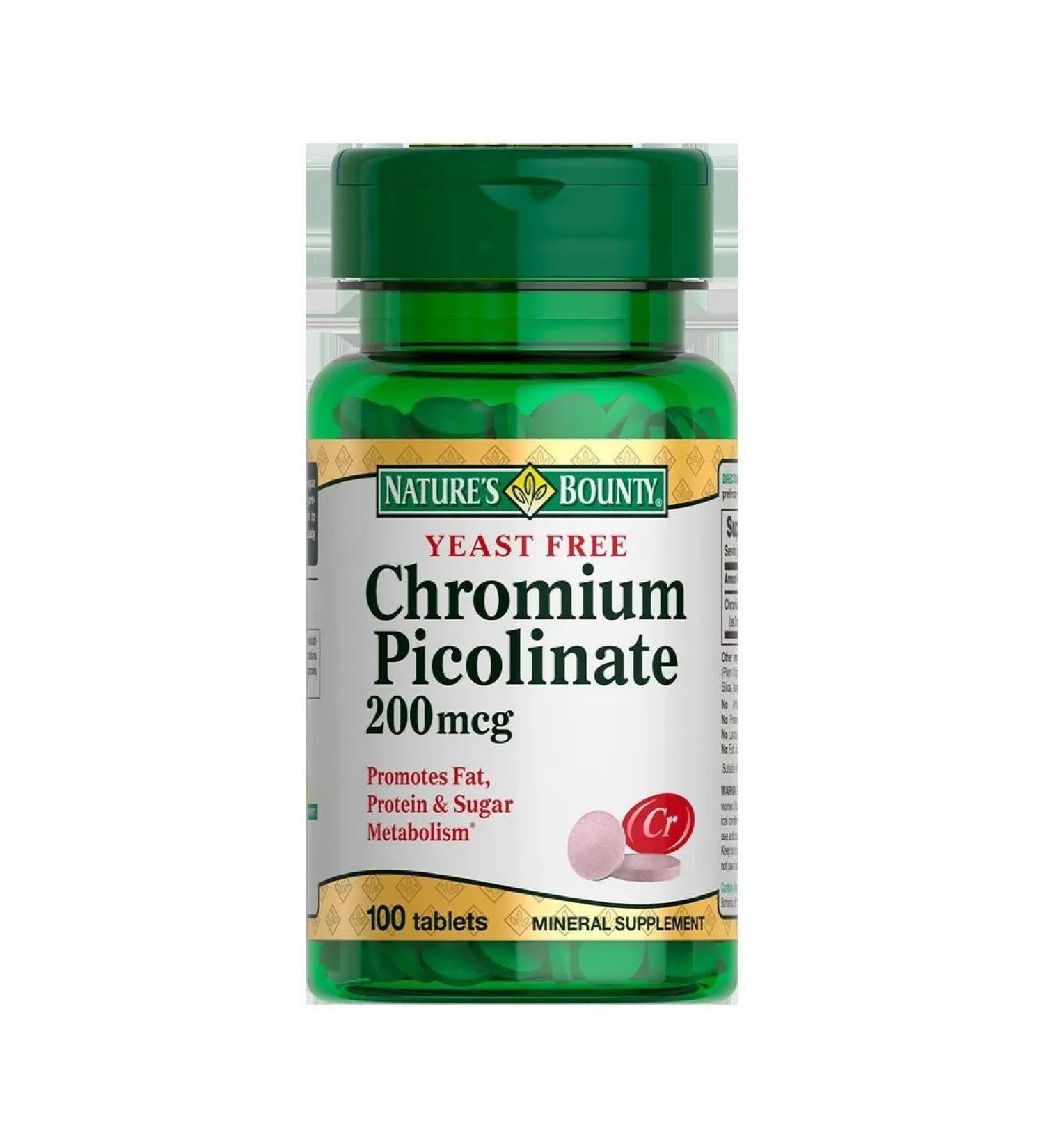 Nature's Bounty Braeen Picoline Chroma N100 Table 270mg Natures Boun