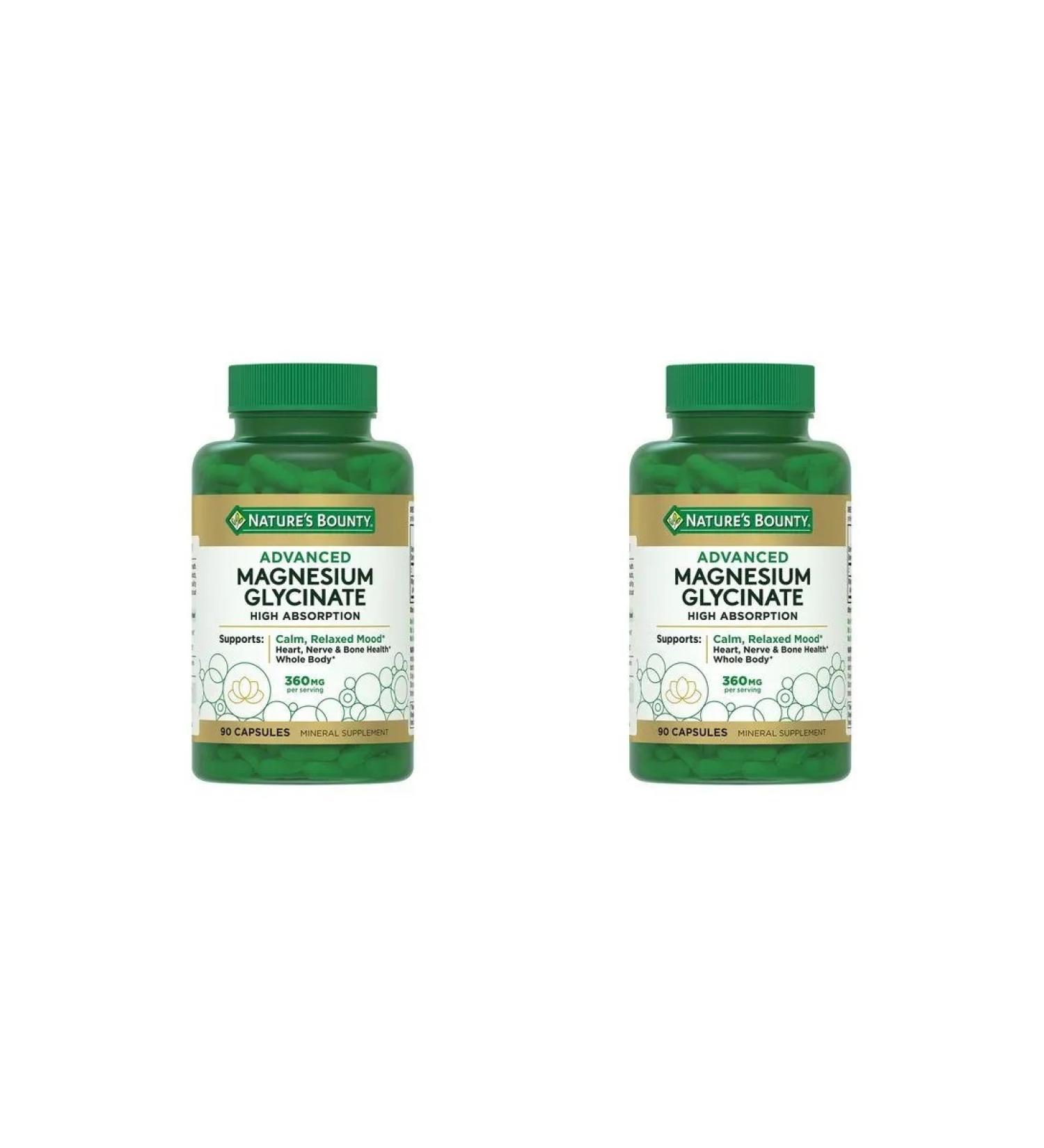 Nature's Bounty Magnesium Glycinate N90 Caps at 1158mg Natures Bounty - 2pcs