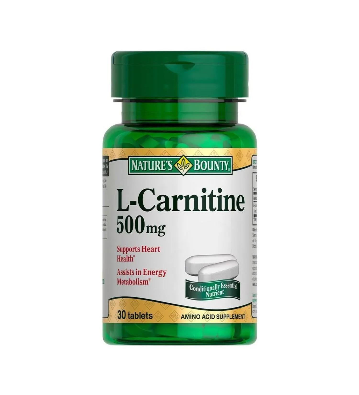 Nature's Bounty L-carnitine 500 mg N30 table 1302mg Natures Bounty