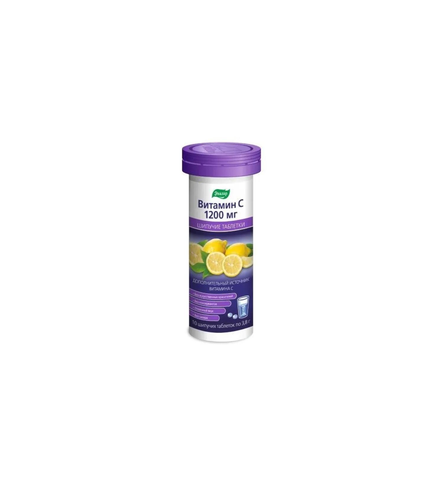 Evalar Vitamin C 1200 N10 Ship table of 3.8 g - Buy Online on GoSupps.com