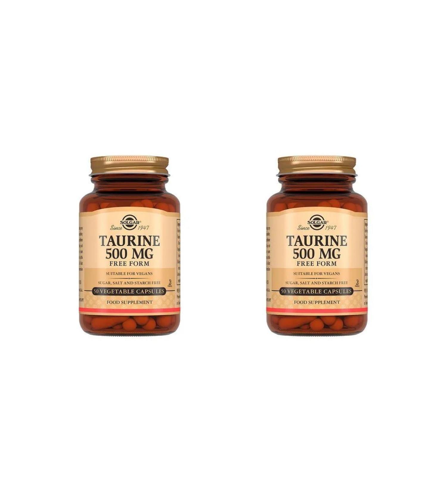 SOLGAR Taurin 500 mg N50 caps at 685 mg - 2pcs - Buy Online on GoSupps.com