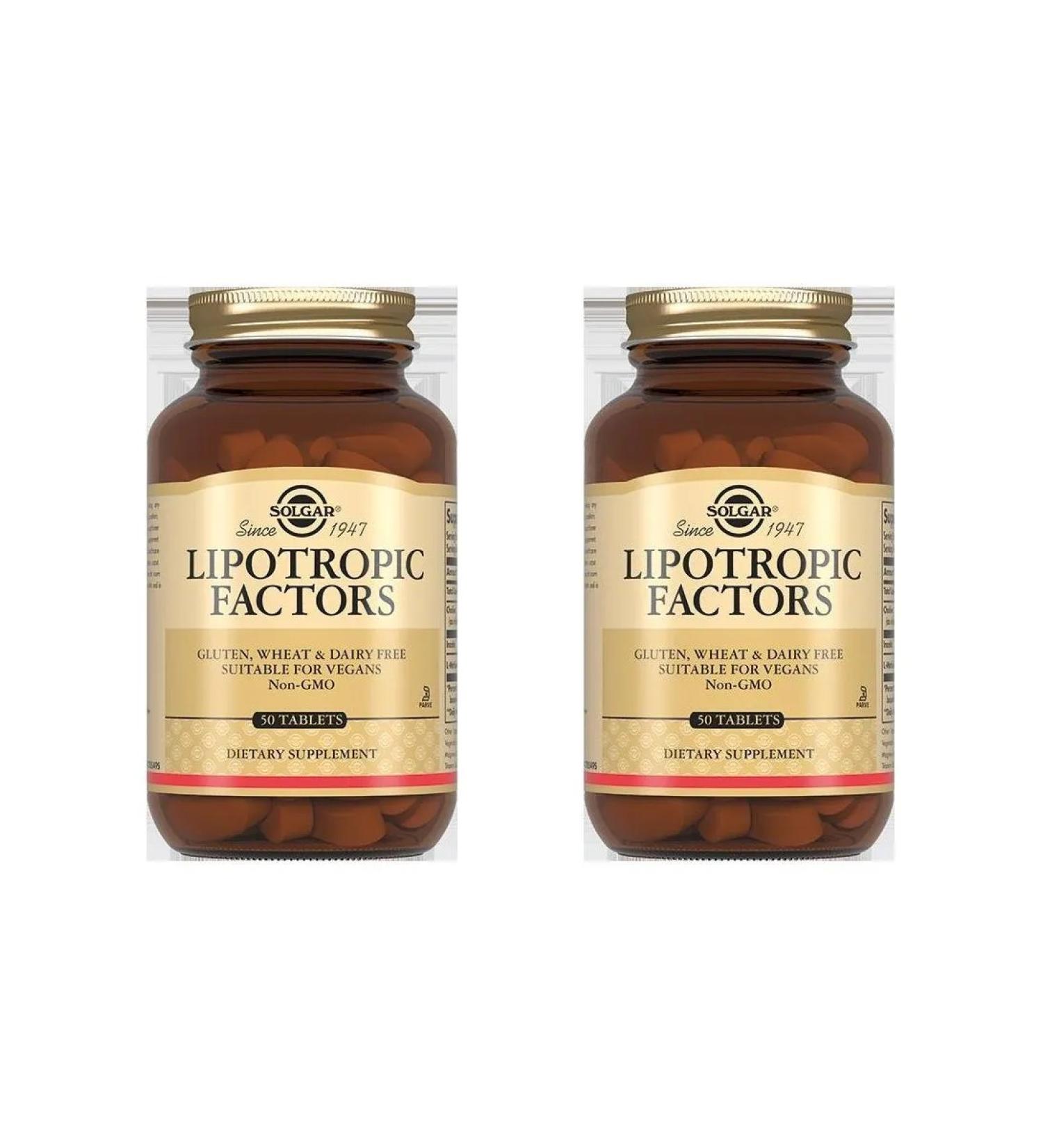 SOLGAR Lipotropic factor N50 table - 2pcs - Buy Online on GoSupps.com