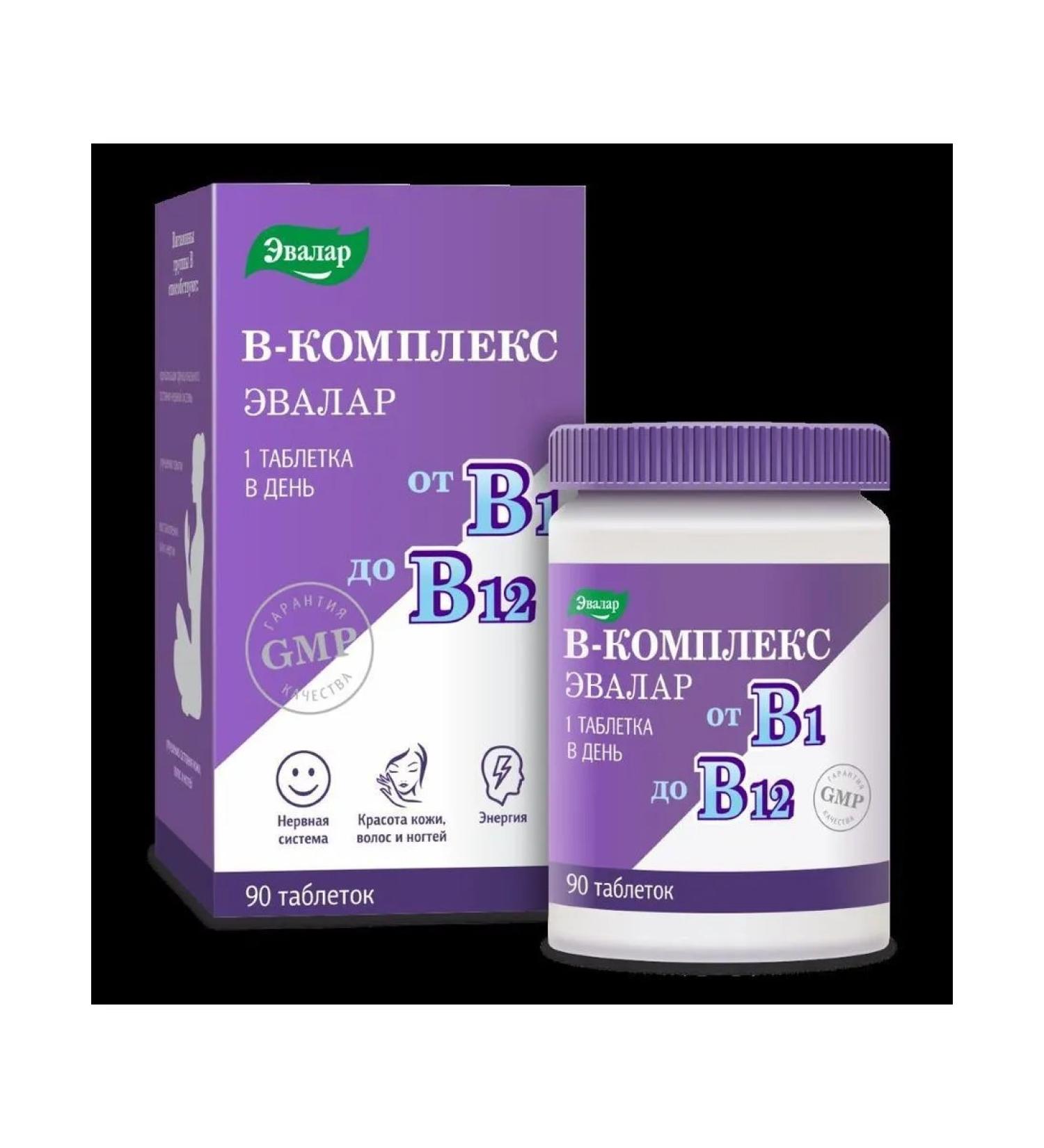 Evalar B vitamins N90 Table P O 0.2g - Buy Online on GoSupps.com