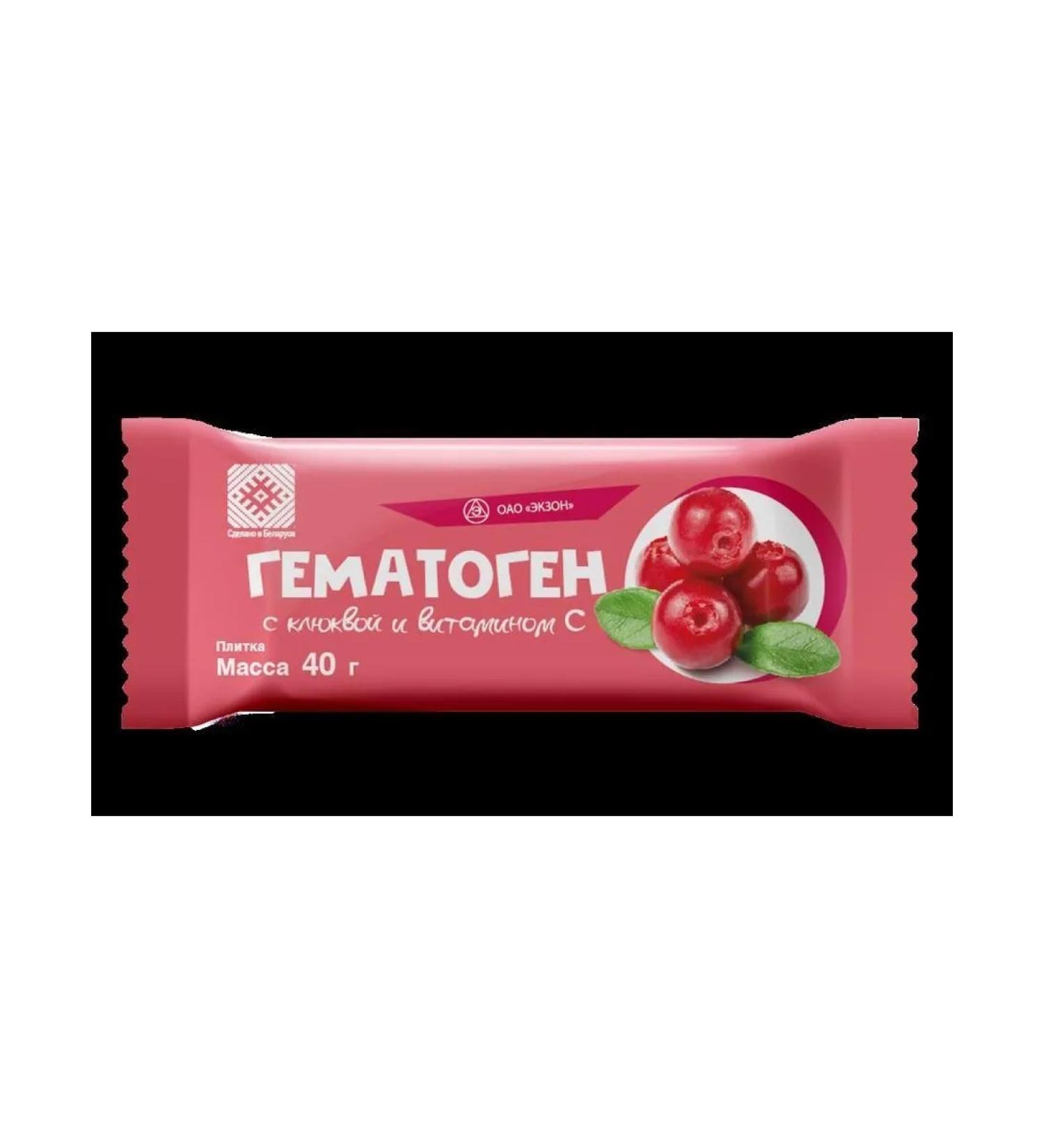 Exon OJSC Hematogen with cranberries and vitamin C 40.0 tiles - Buy Online on GoSupps.com