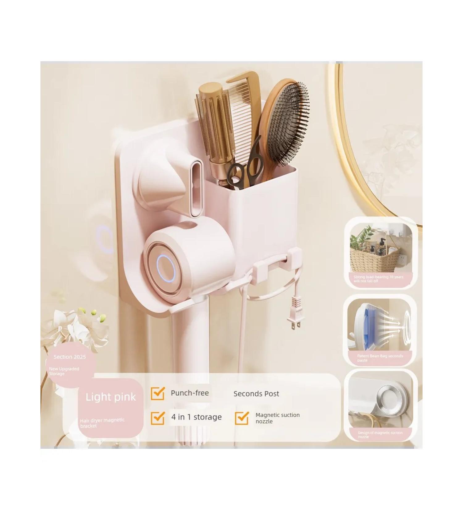 New magnetic holder for a hairdryer light pink color - Buy Online on GoSupps.com
