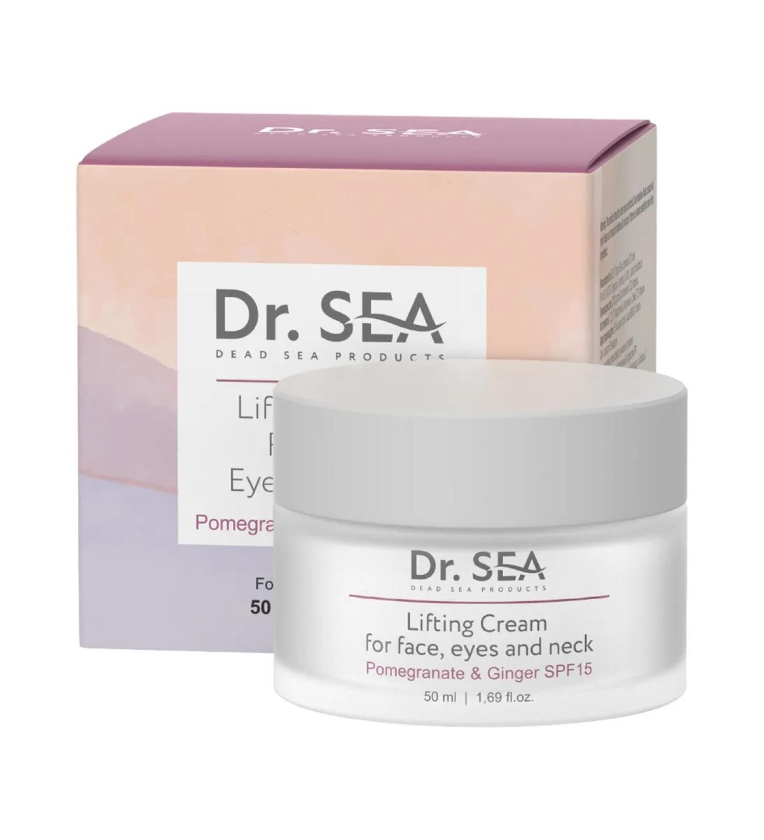 Beauty and care Dr. Sea Lifting Cream for Face Eyes and Neck with Pomegranate and Ginger Extracts SPF 15 50 ml - Buy Online on GoSupps.com