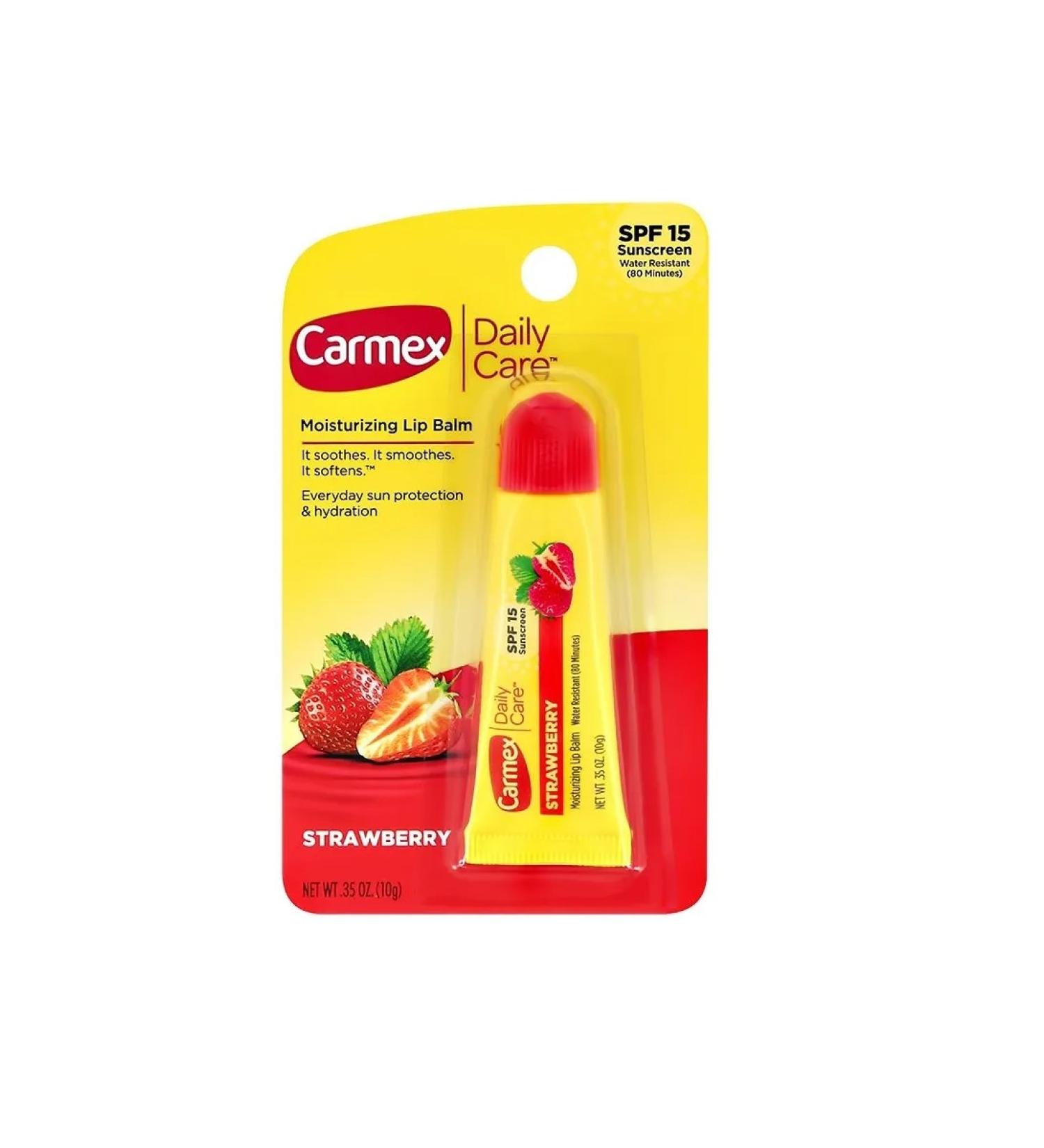 Beauty and care Carmex Strawberry Flavored Lip Balm SPF 15 10g/Tube/Blister
