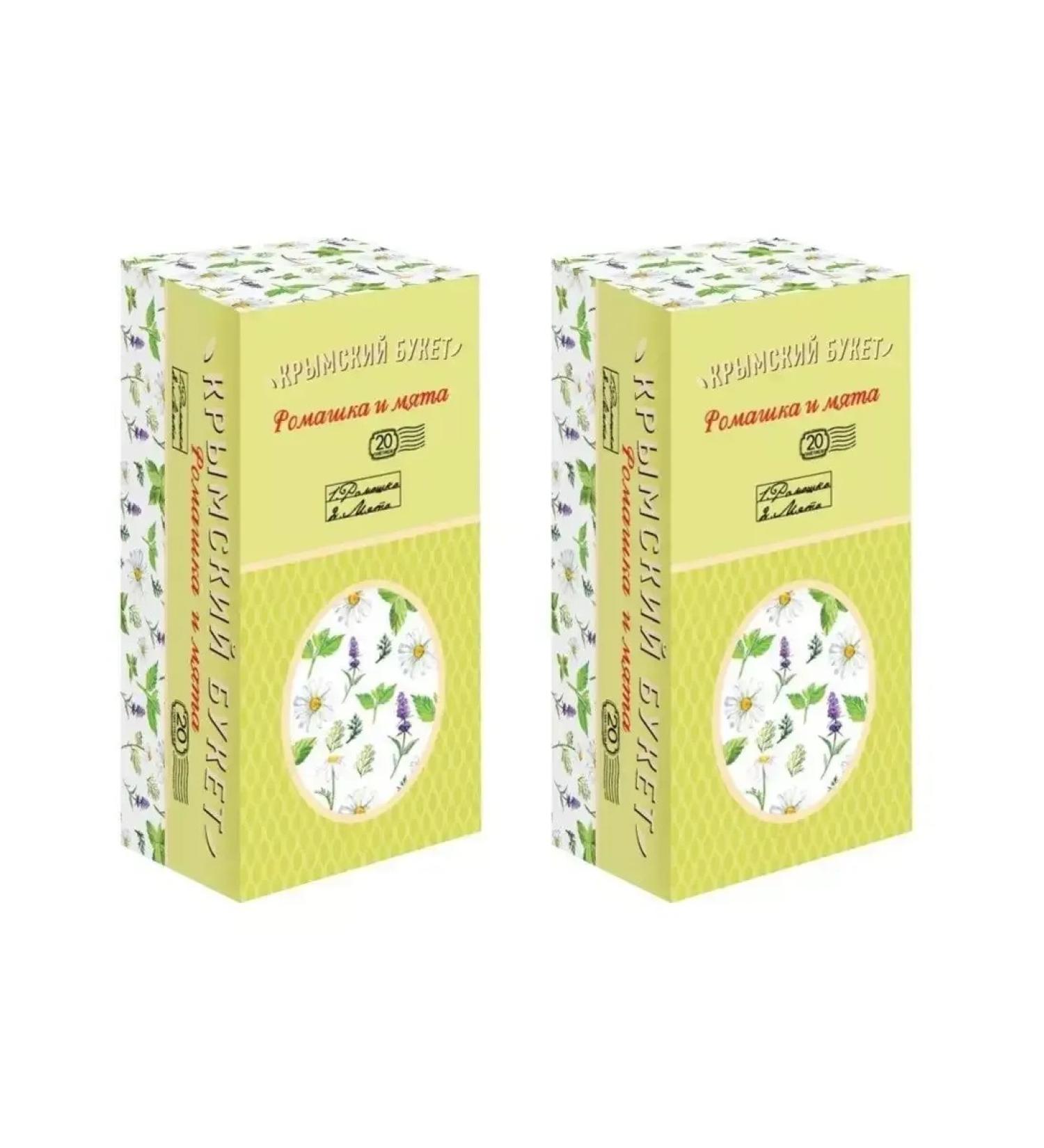 CRIMEAN BOUQUET Tea phytosbor chamomile and mint 20 bags 2 packages - Buy Online on GoSupps.com