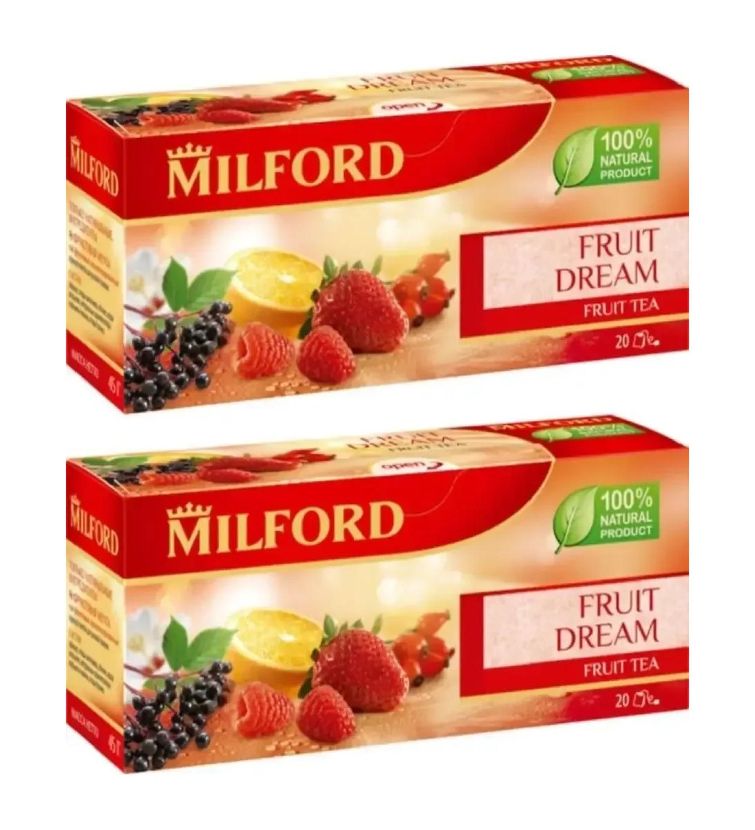 Milford Herbal tea sweet strawberries and raspberries - Buy Online on GoSupps.com