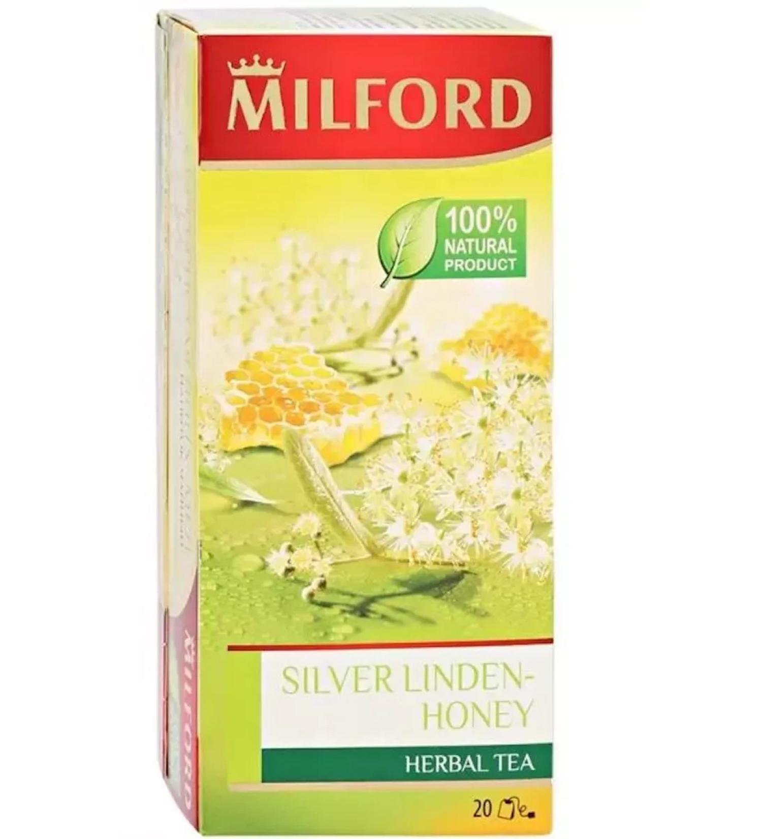 Milford Herbal silver linden herbal tea honey 20 pack - Buy Online on GoSupps.com