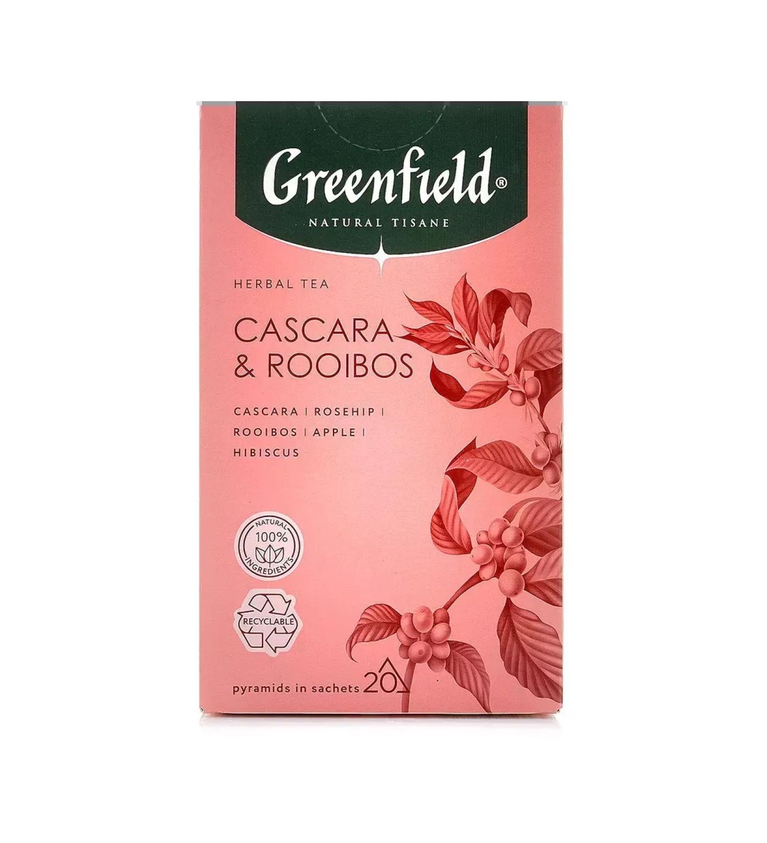 Greenfield Tea of herbal tisane cascara rooibos 20 pak 18 g - Buy Online on GoSupps.com
