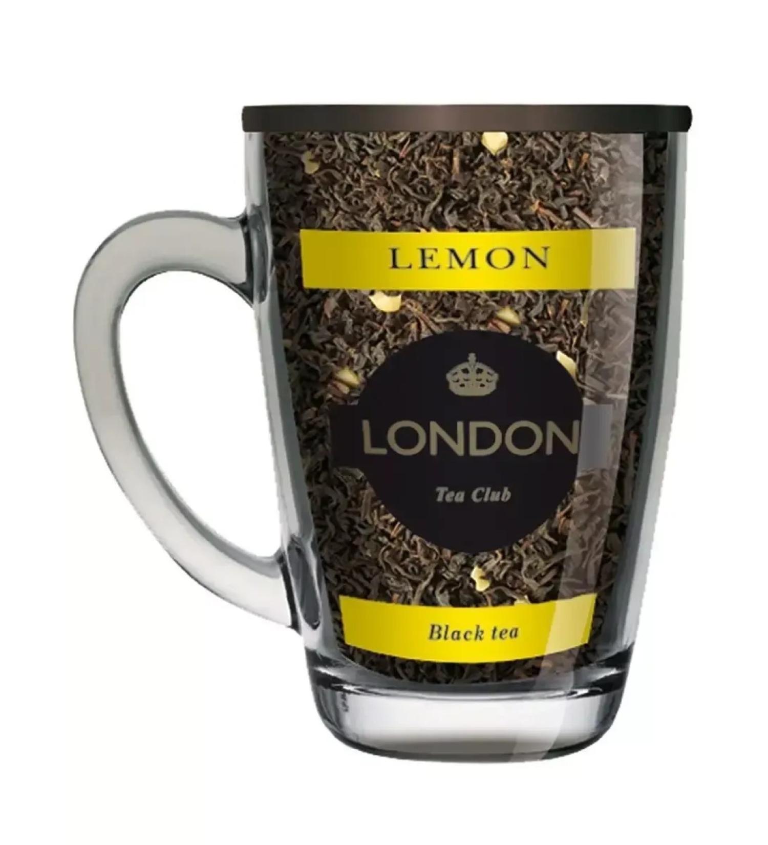 LONDON TEA CLUB Tea black lemon in a glass mug