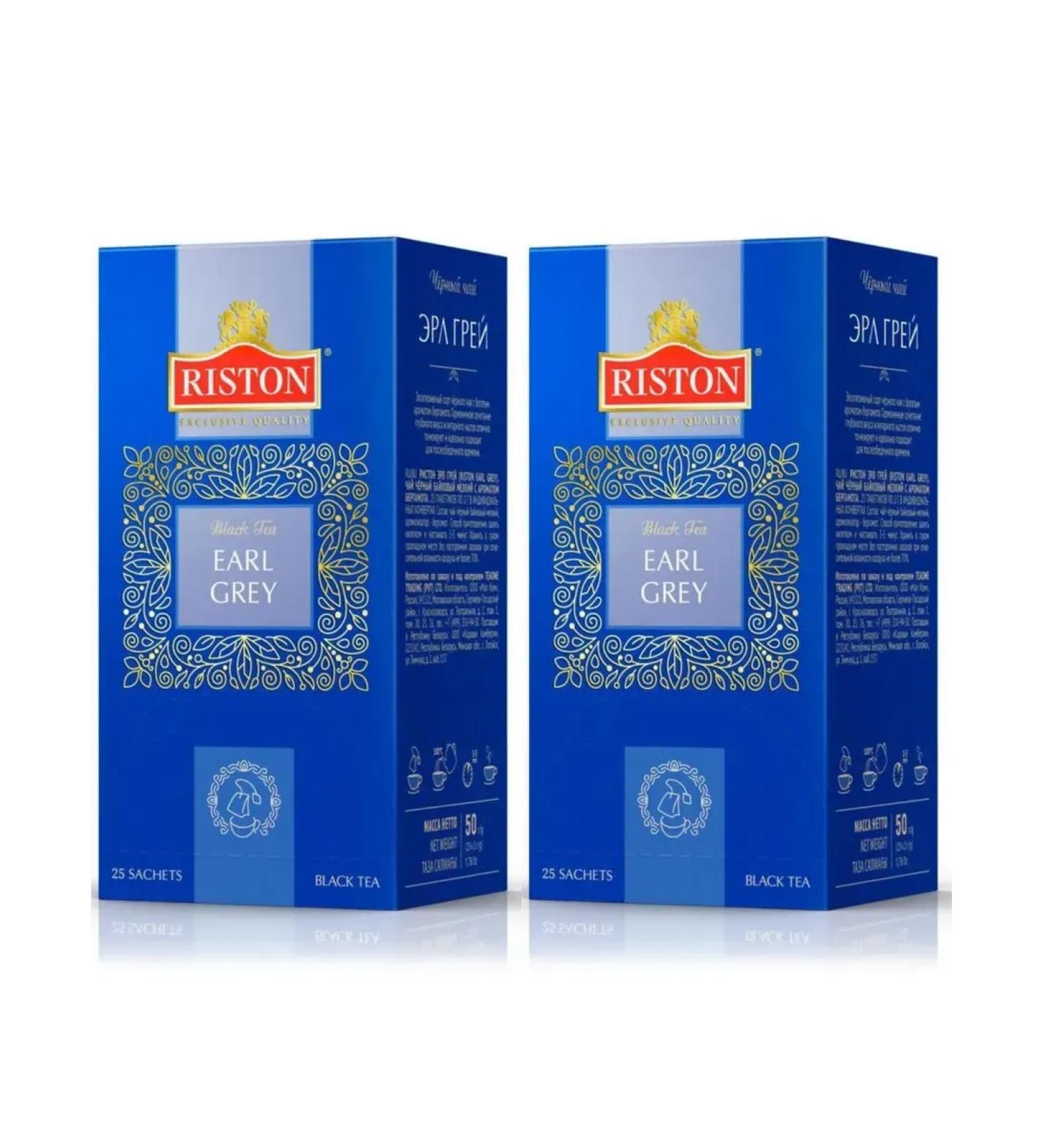 RISTON Black tea Earl Grey with the aroma of bergamot 25 bags - Buy Online on GoSupps.com