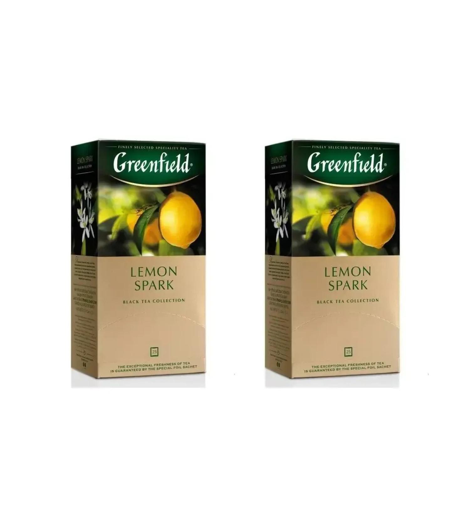Greenfield Black tea Lemon Spark 25 bags - Buy Online on GoSupps.com