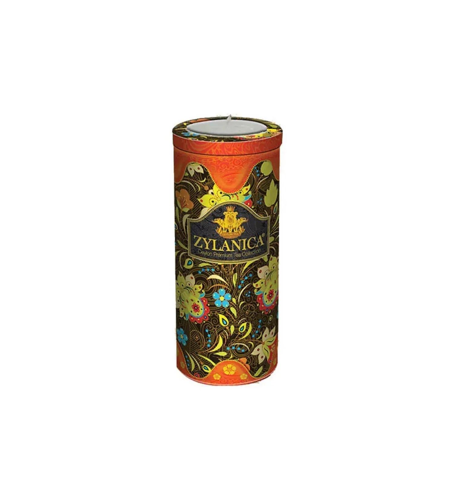 Zylanica Black tea Folk Desing Orange with a candle 100 g