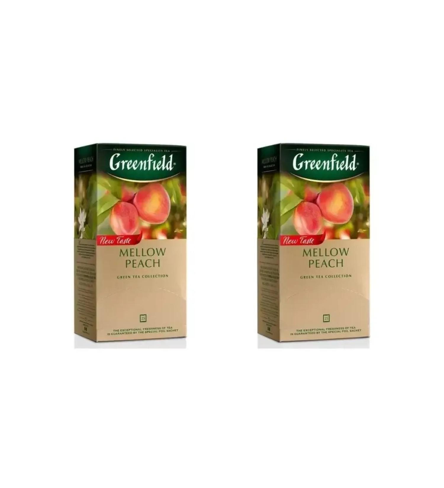 Greenfield Green tea Mellow Peach 25 bags - Buy Online on GoSupps.com