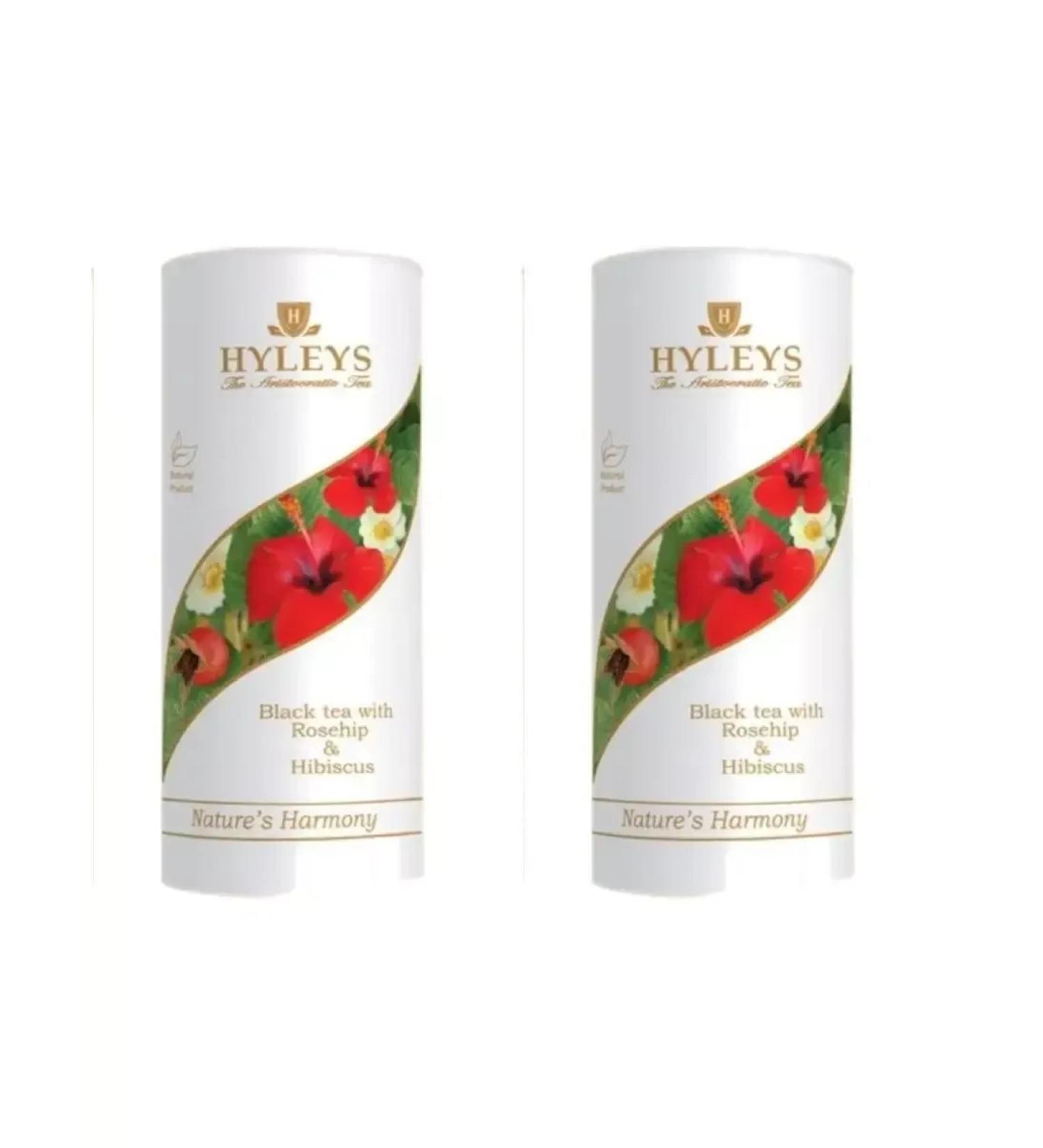 HYLEYS Black tea with rosehip and frame 2 pieces of 100g - Buy Online on GoSupps.com