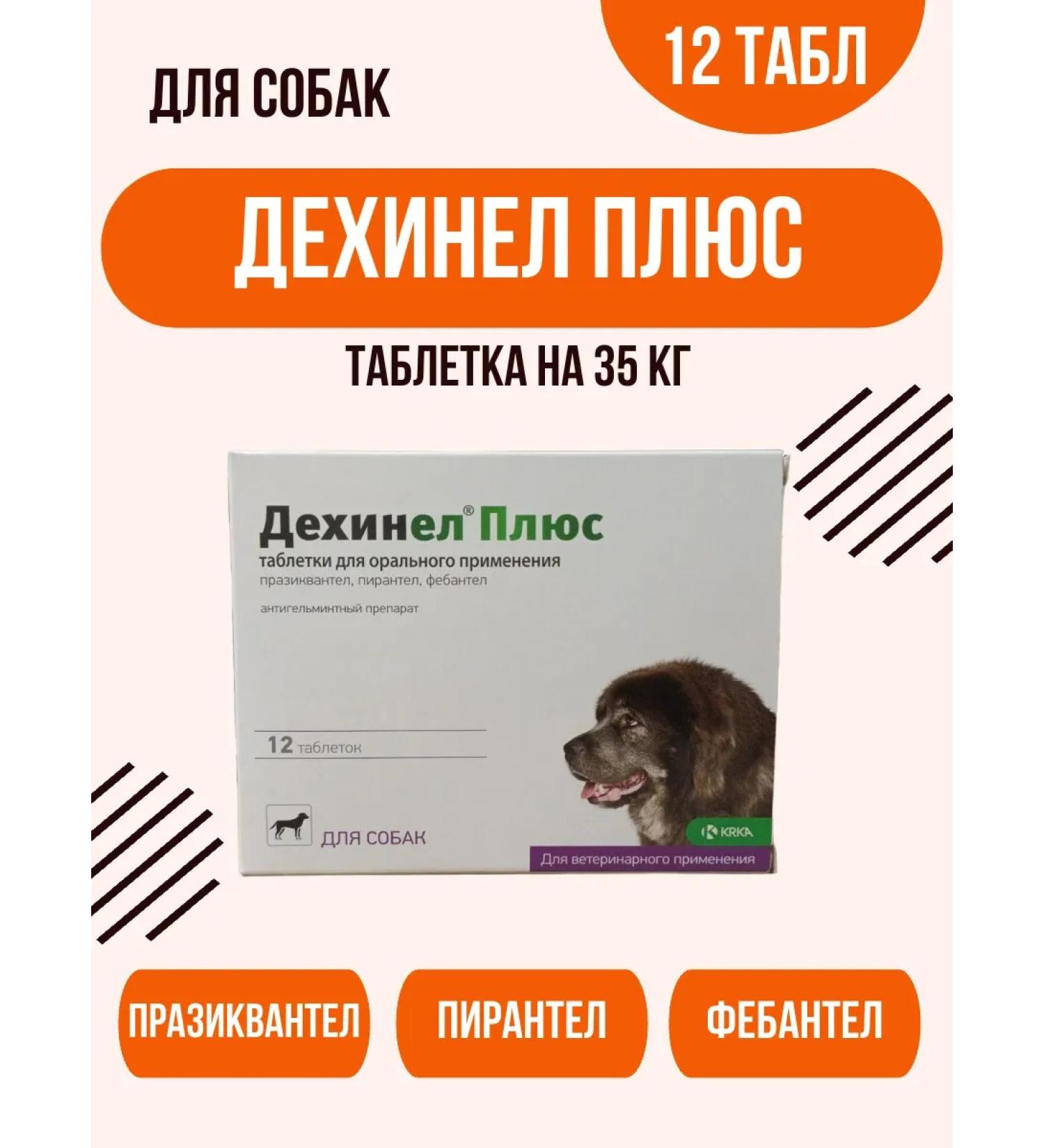 KRKA Dehinel plus for dogs of large rocks 12 tablets