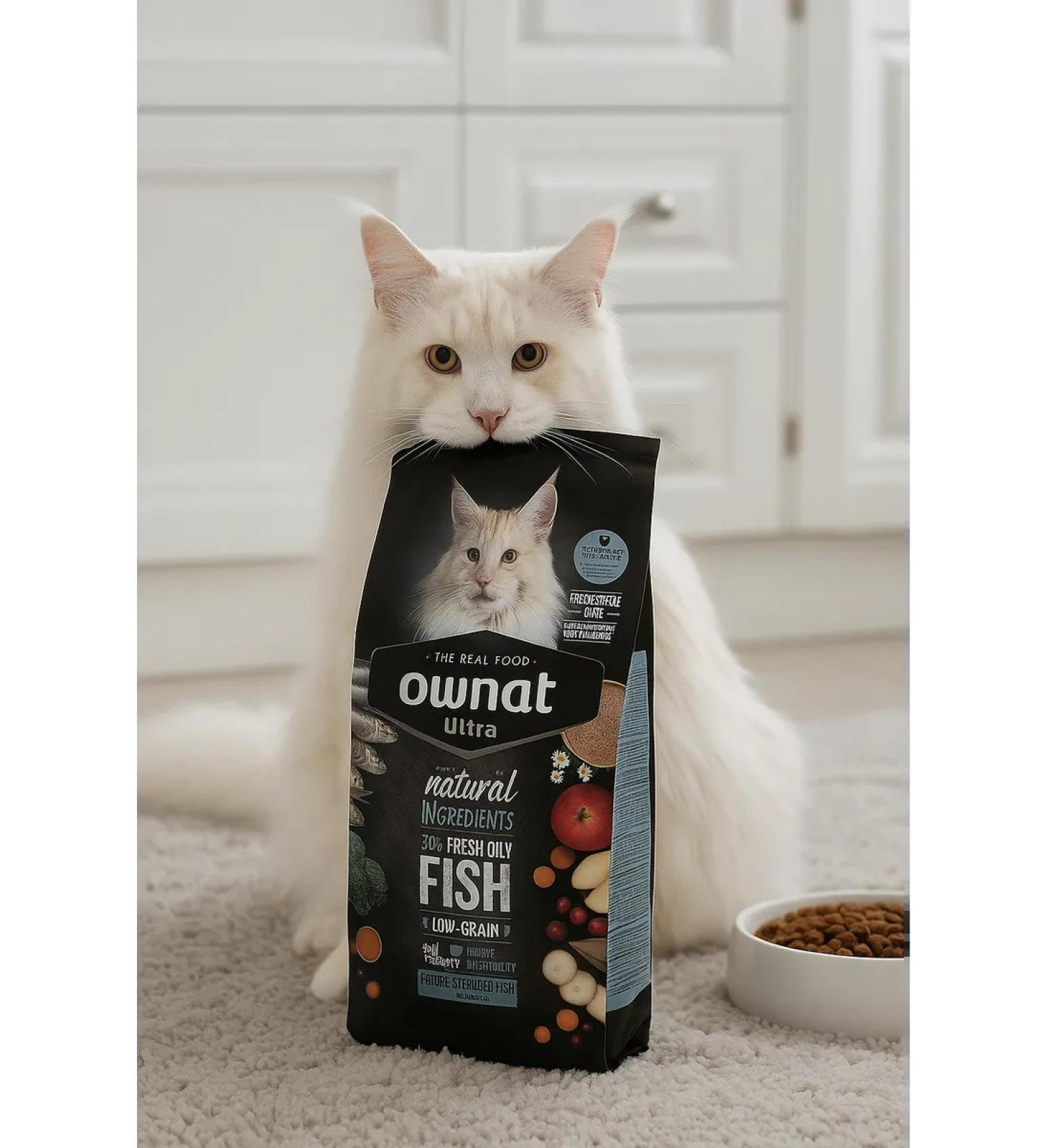 Ownat dry food for elderly cats Fish 3 kg - Buy Online on GoSupps.com