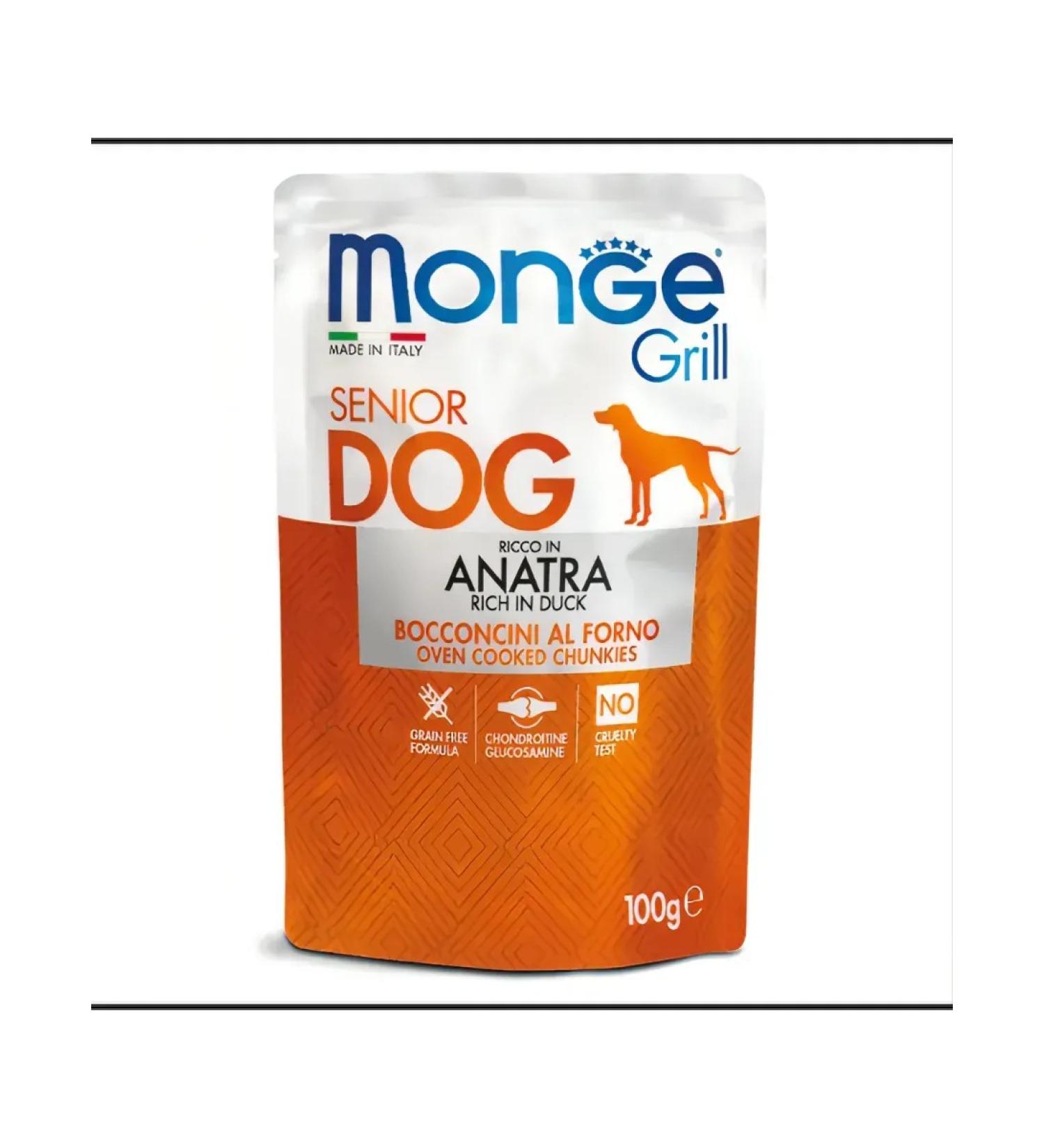 MONGE Wet food for elderly dogs with a bite 100g x 24 pcs - Buy Online on GoSupps.com