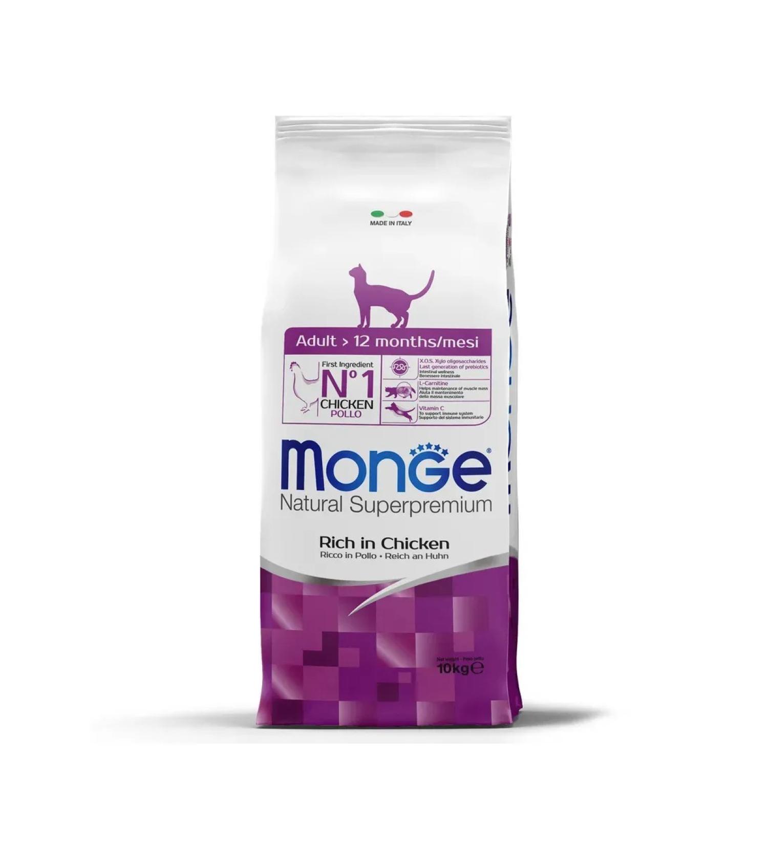 MONGE Dry food for cats Adult chicken 10 kg - Buy Online on GoSupps.com