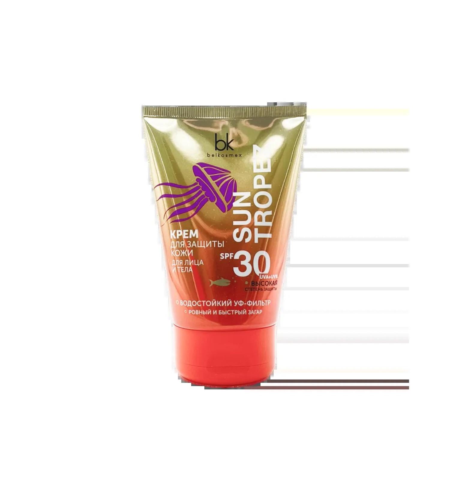 belkosmex Cream for protecting the skin for the face and body SPF30 SUN TROPEZ 120g