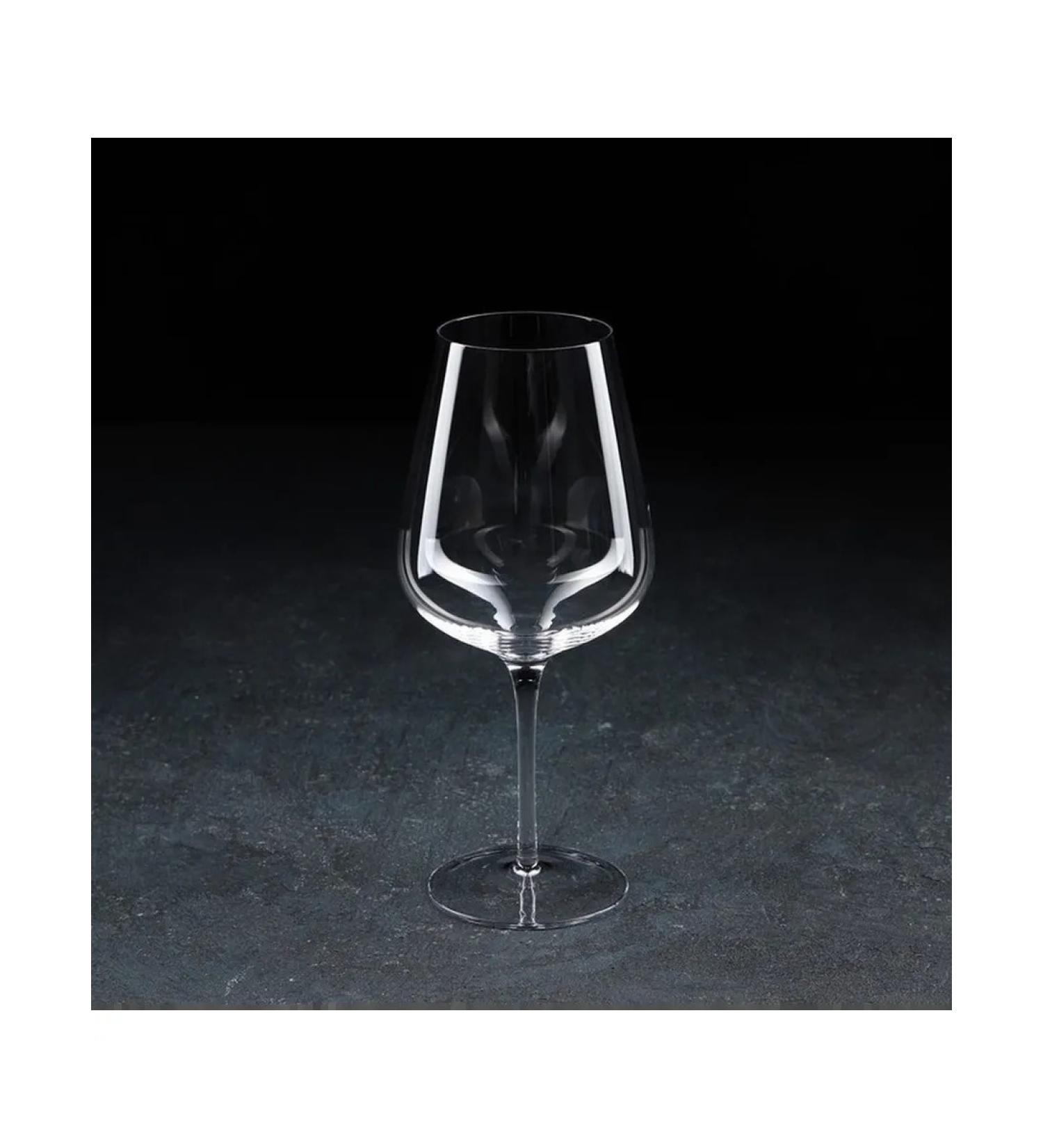 Stylish glass glass for wine with a long leg