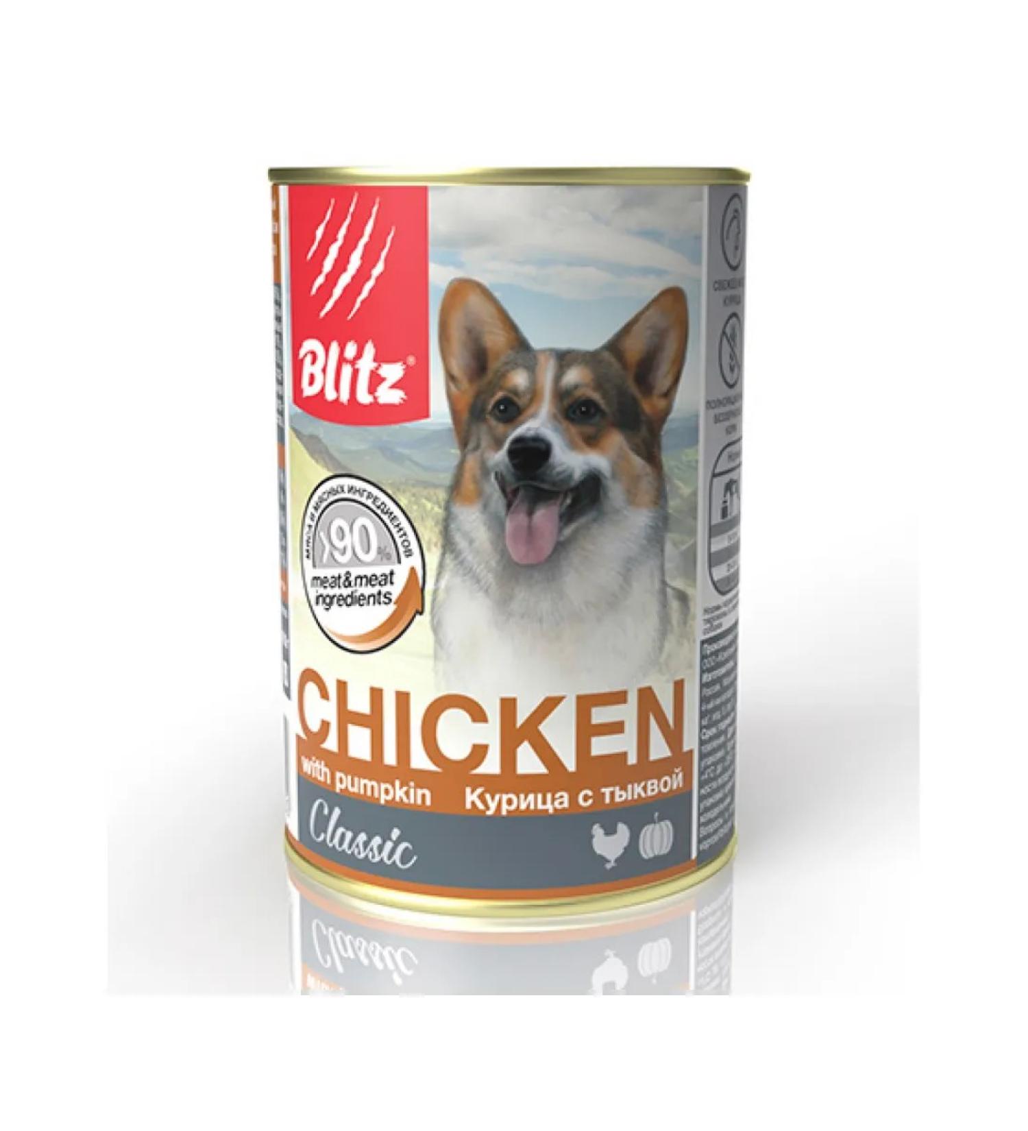 BLITZ Canned food for dogs chicken with pumpkin 400g x 24pcs