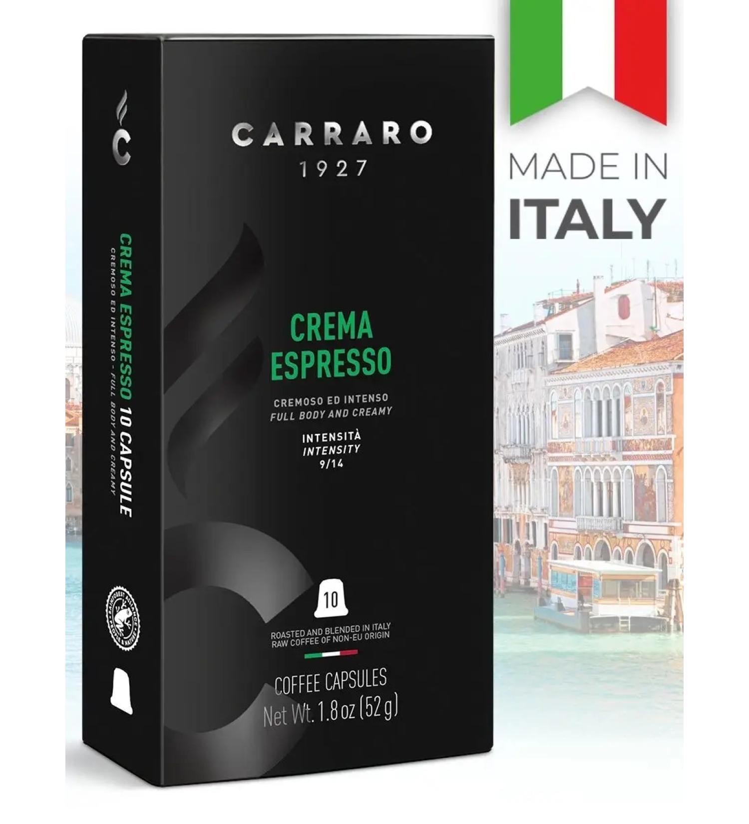 Carraro Crema Espresso Coffee in capsules for the Nespresso system 10 pcs - Buy Online on GoSupps.com