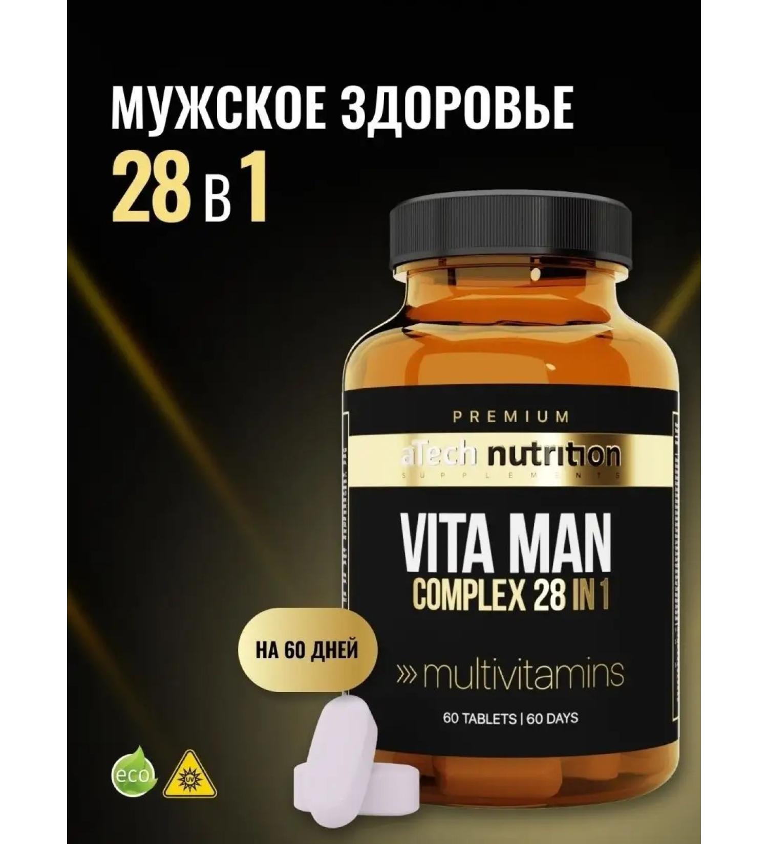 aTech nutrition Premium Vitamins complex Vita Man 28V1 60 tablets - Buy Online on GoSupps.com