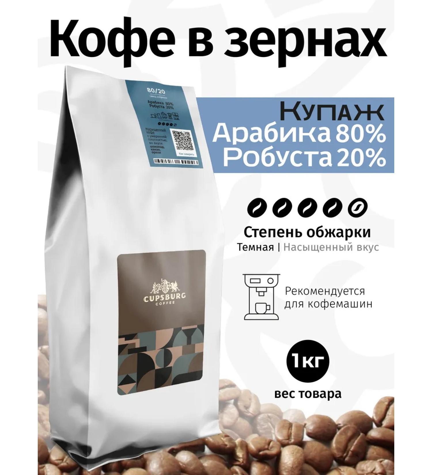 CUPSBURG COFFEE Coffee in grains 1 kg of espresso-mixture 80 20 freshly-fledged - Buy Online on GoSupps.com