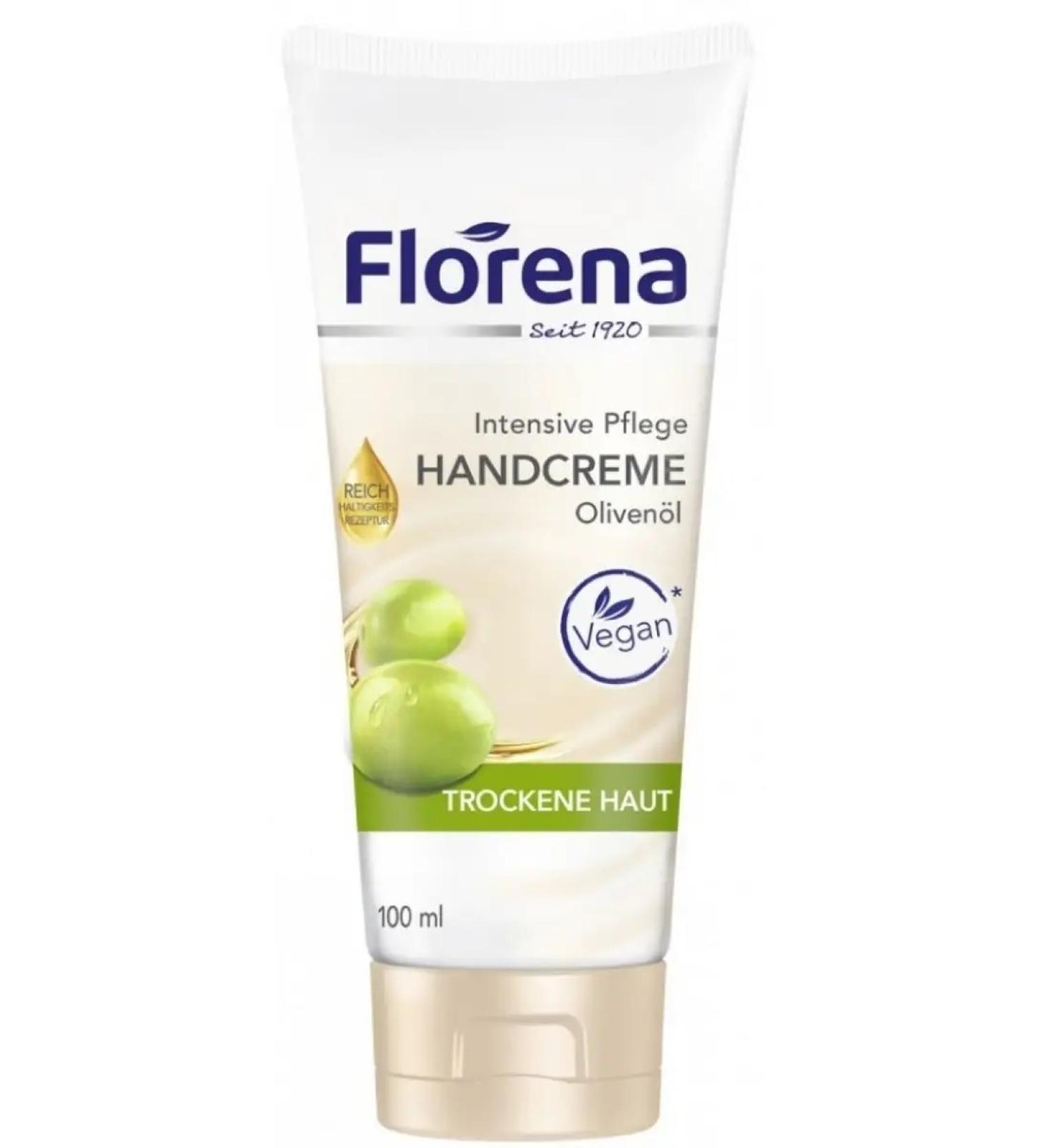 Florena Olive hand cream for dry skin 100ml. Vegan - Buy Online on GoSupps.com