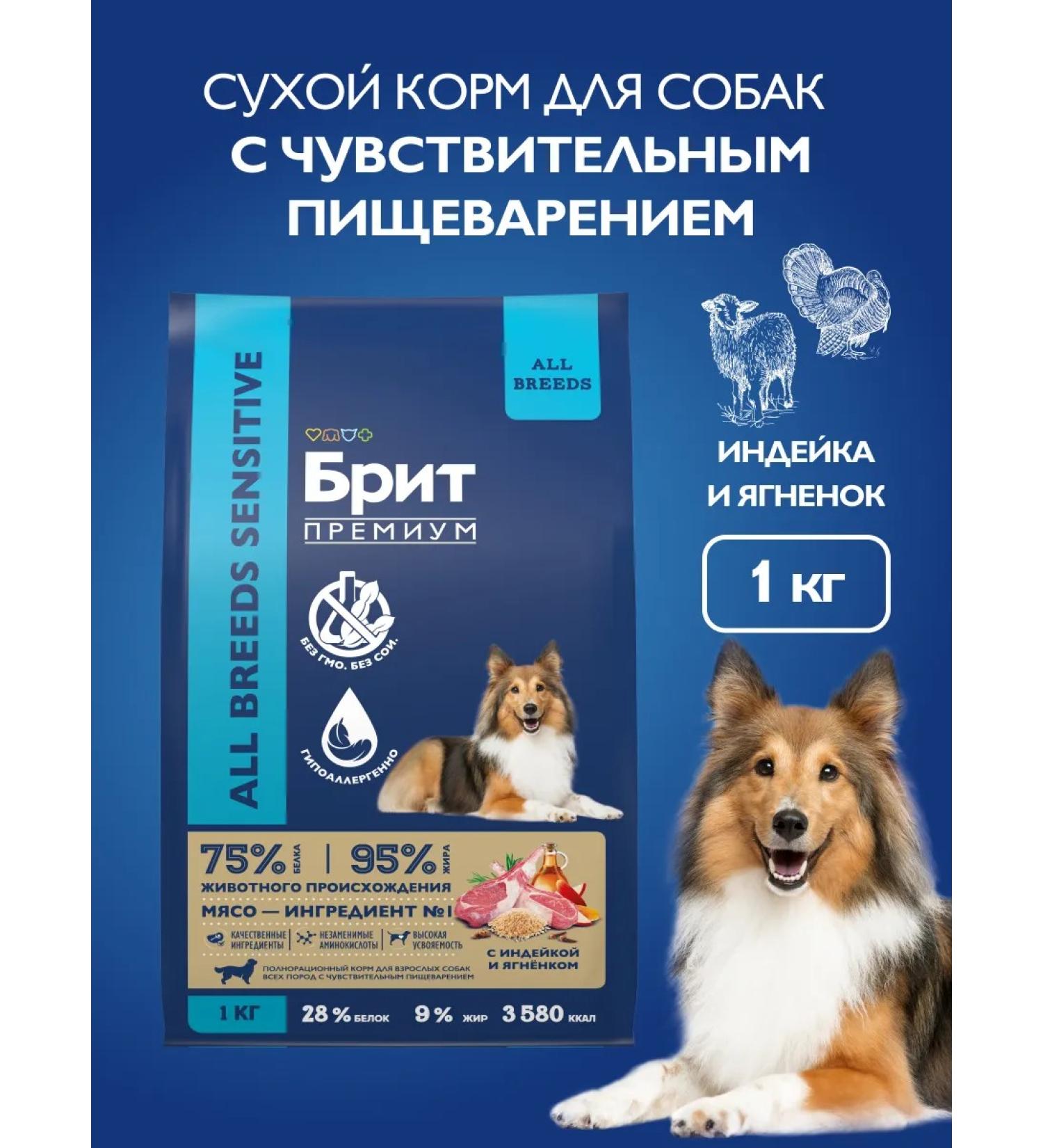 Brit Dog food dry sensitive digestion 1 kg - Buy Online on GoSupps.com