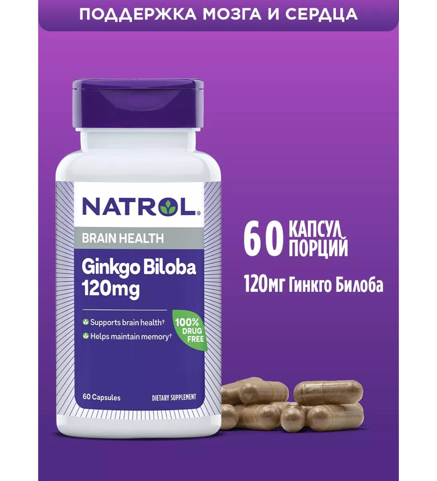 Natrol Ginkgo biloba ginkgo biloba memory vitamins 60 cap - Buy Online on GoSupps.com