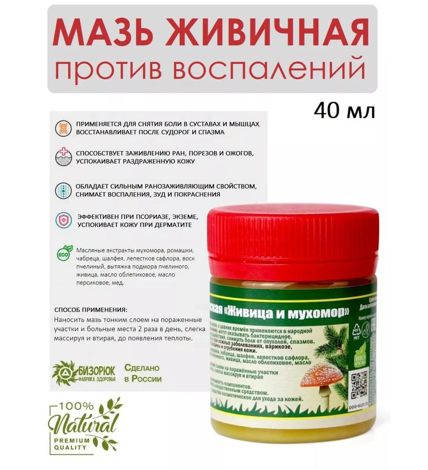 Bizoryuk Monastery ointment healing 40 ml