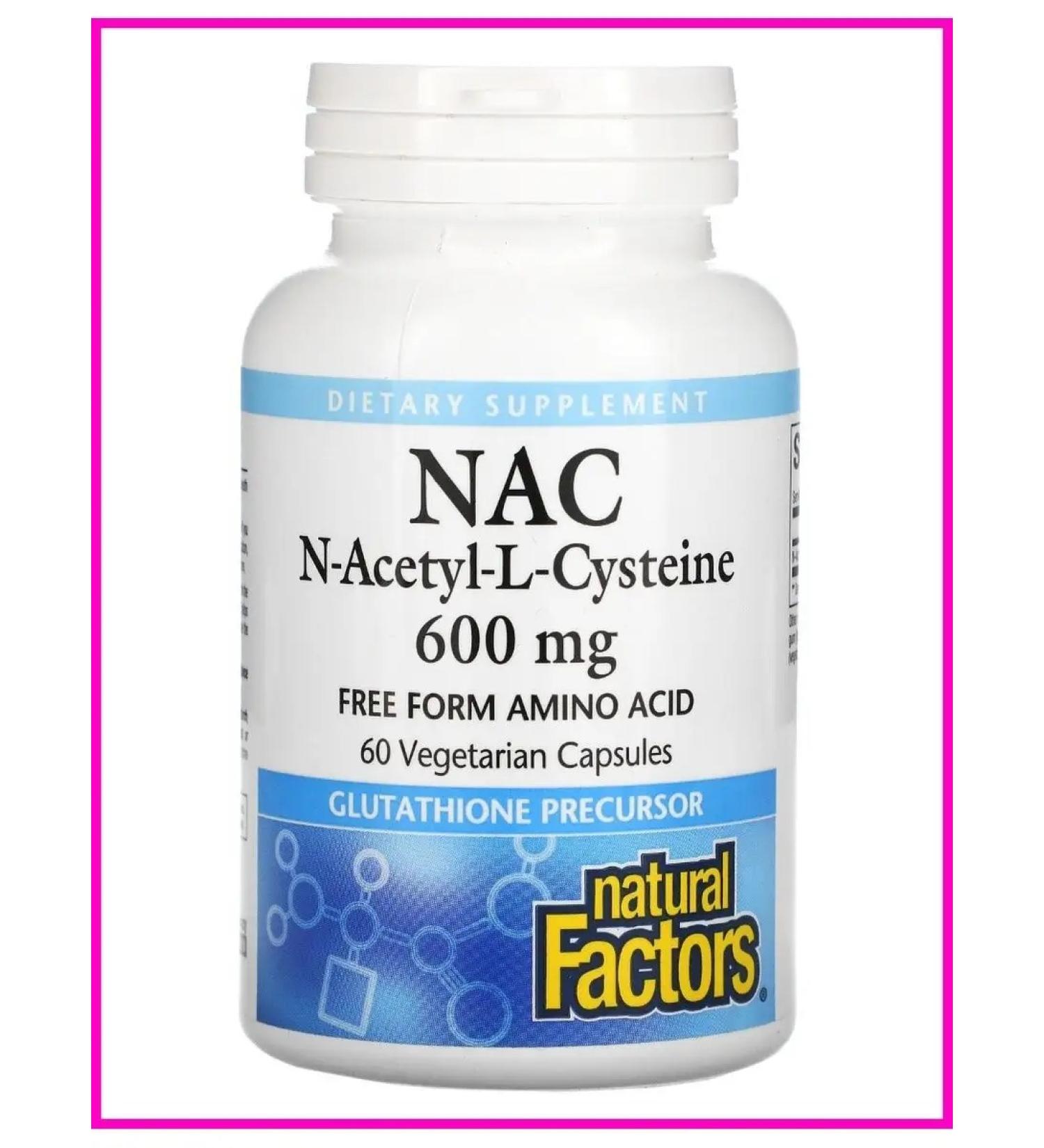 Natural Factors NAC BAD N-Acetyl-L cysteine 600 mg - Buy Online on GoSupps.com
