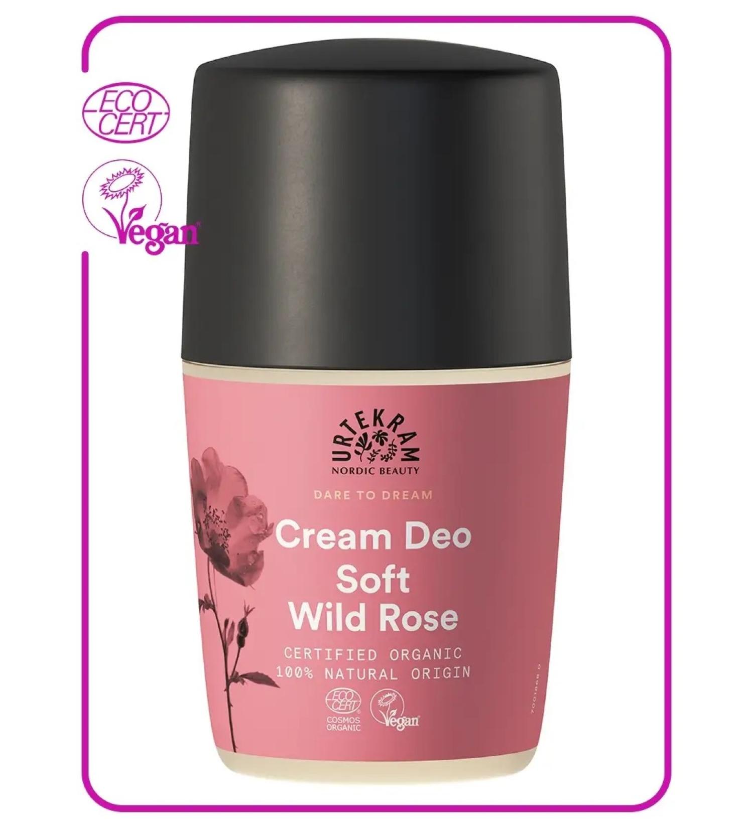 Urtekram Organic ball deodorant-cream Wild rose 50 ml - Buy Online on GoSupps.com
