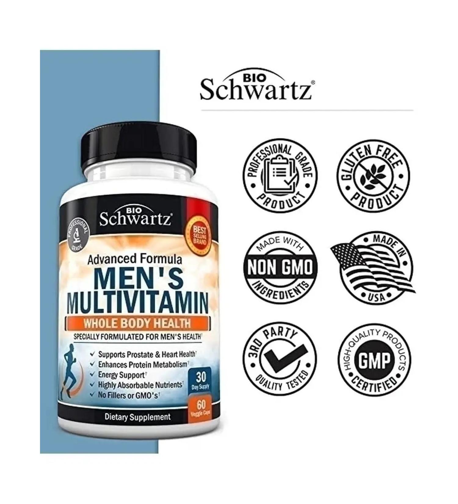 BIOSCHWARTZ Men's Multivitamin 60 K - Buy Online on GoSupps.com