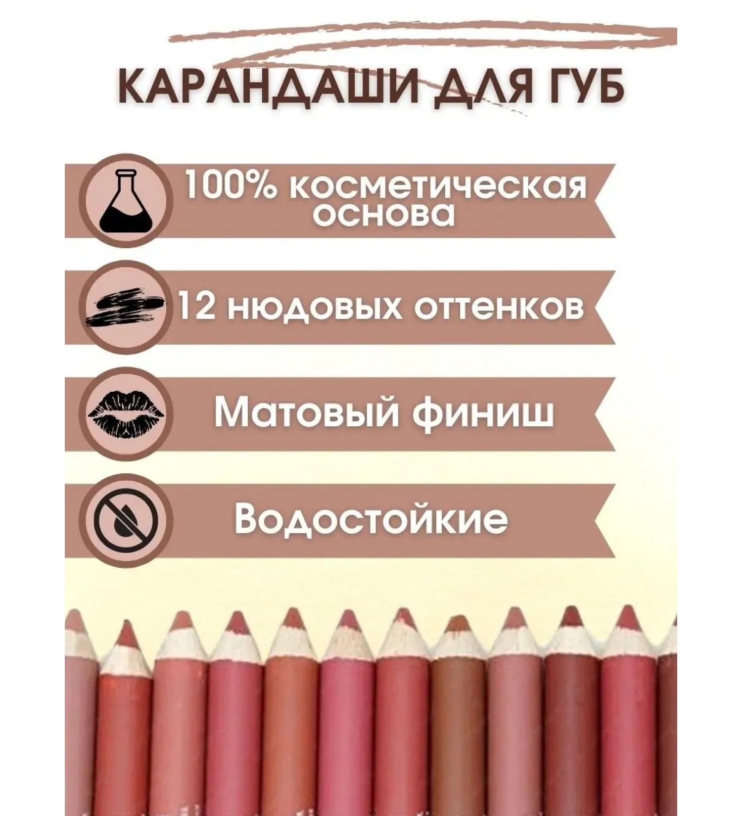 Madame Moore Cosmetic set of matte lip pencils with a grinder - Buy Online on GoSupps.com