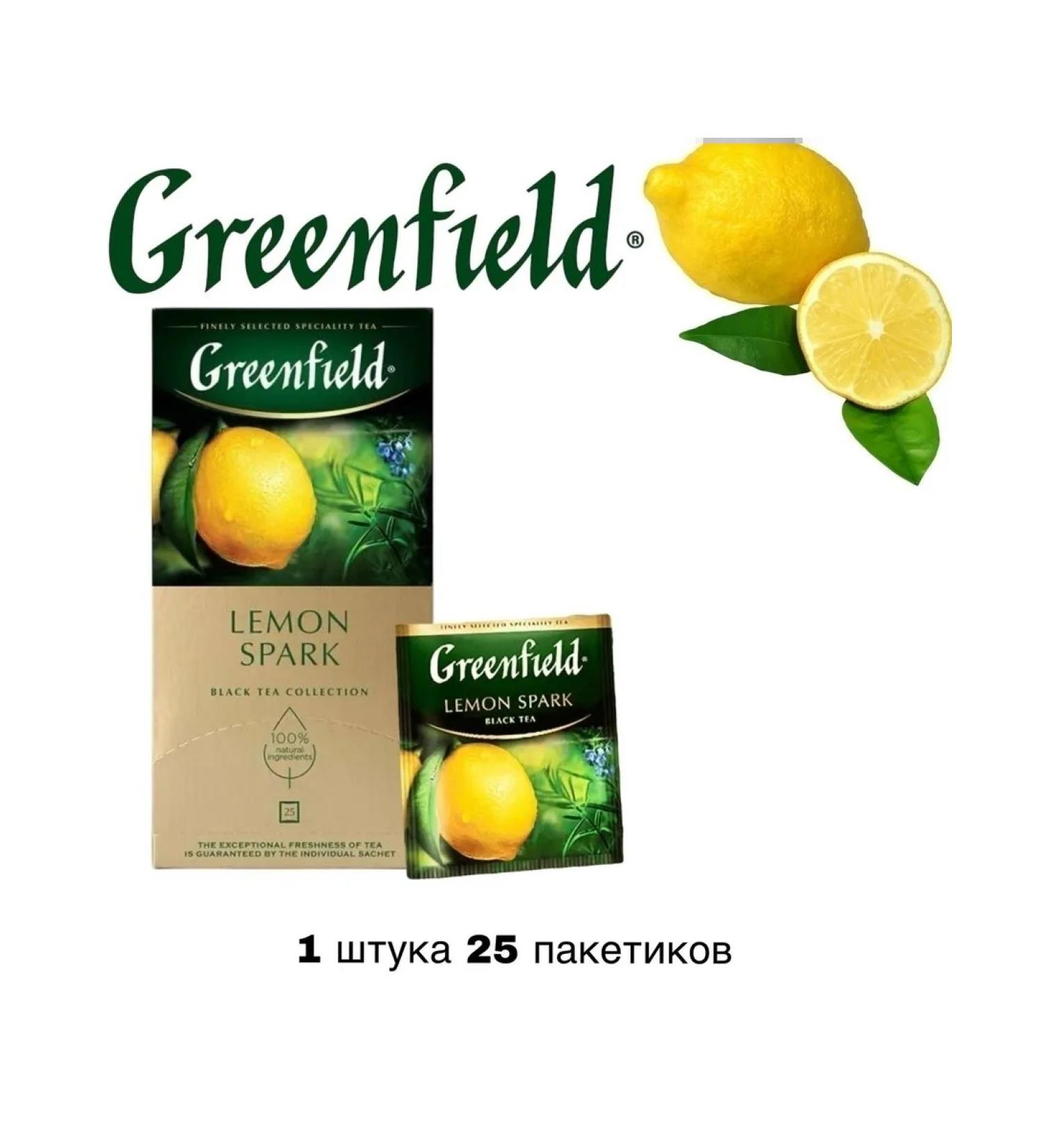Tea Black Greenfield Lemon Spark 25 bags - Buy Online on GoSupps.com