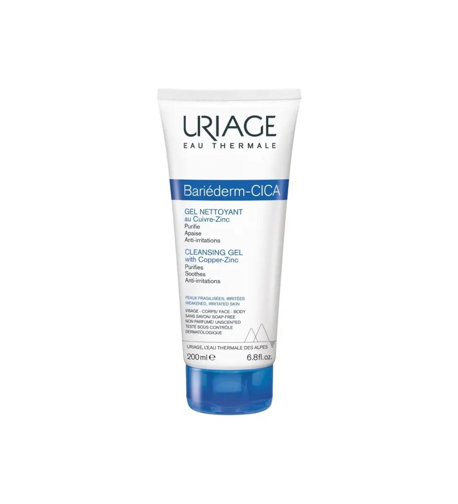 URIAGE Bariederm Cyc cleansing gel with copper and zinc 200ml - Buy Online on GoSupps.com