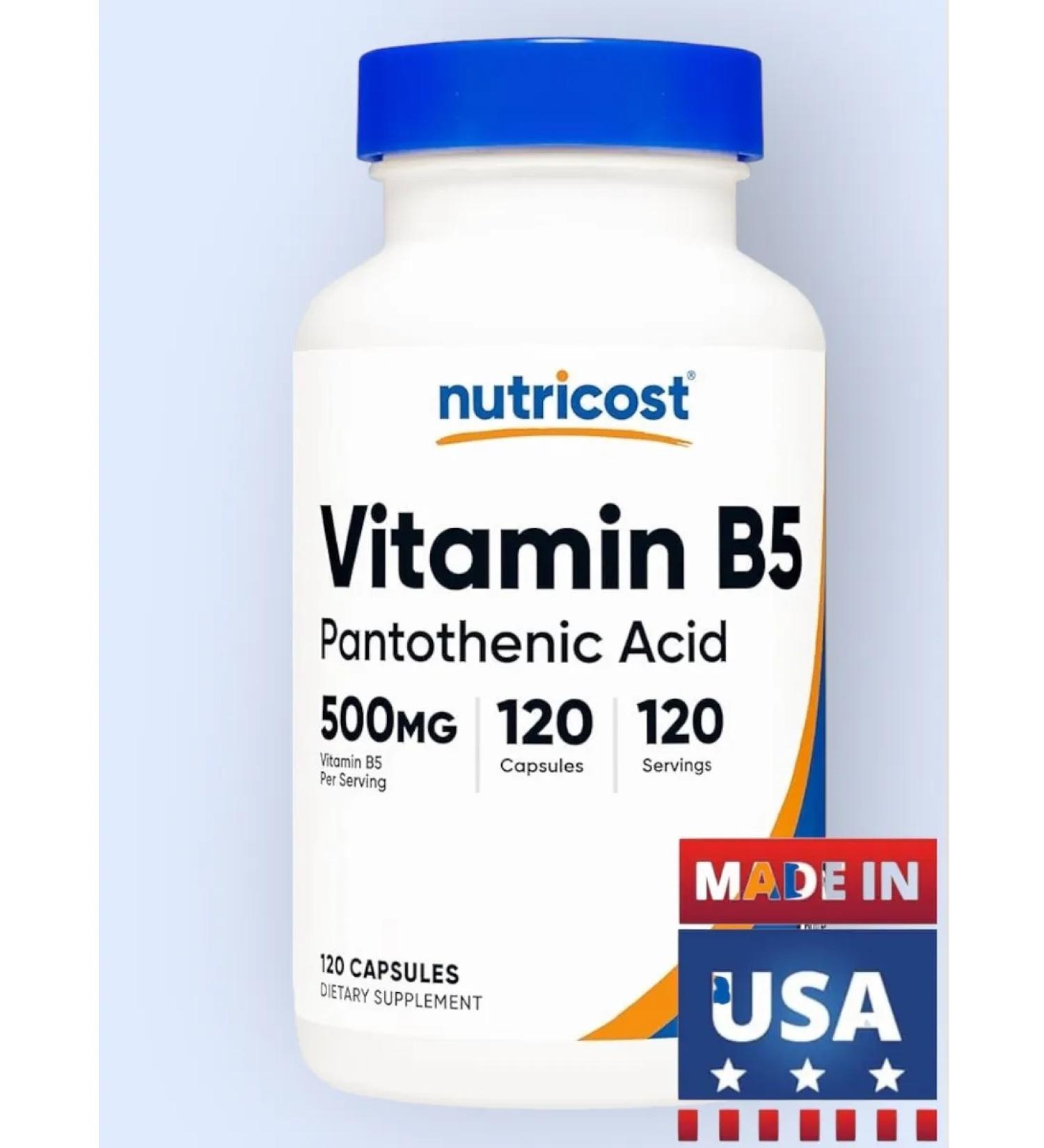 herbs and vitamins Pantothenic Acid 500 Mg Vitamin B5 - Buy Online on GoSupps.com